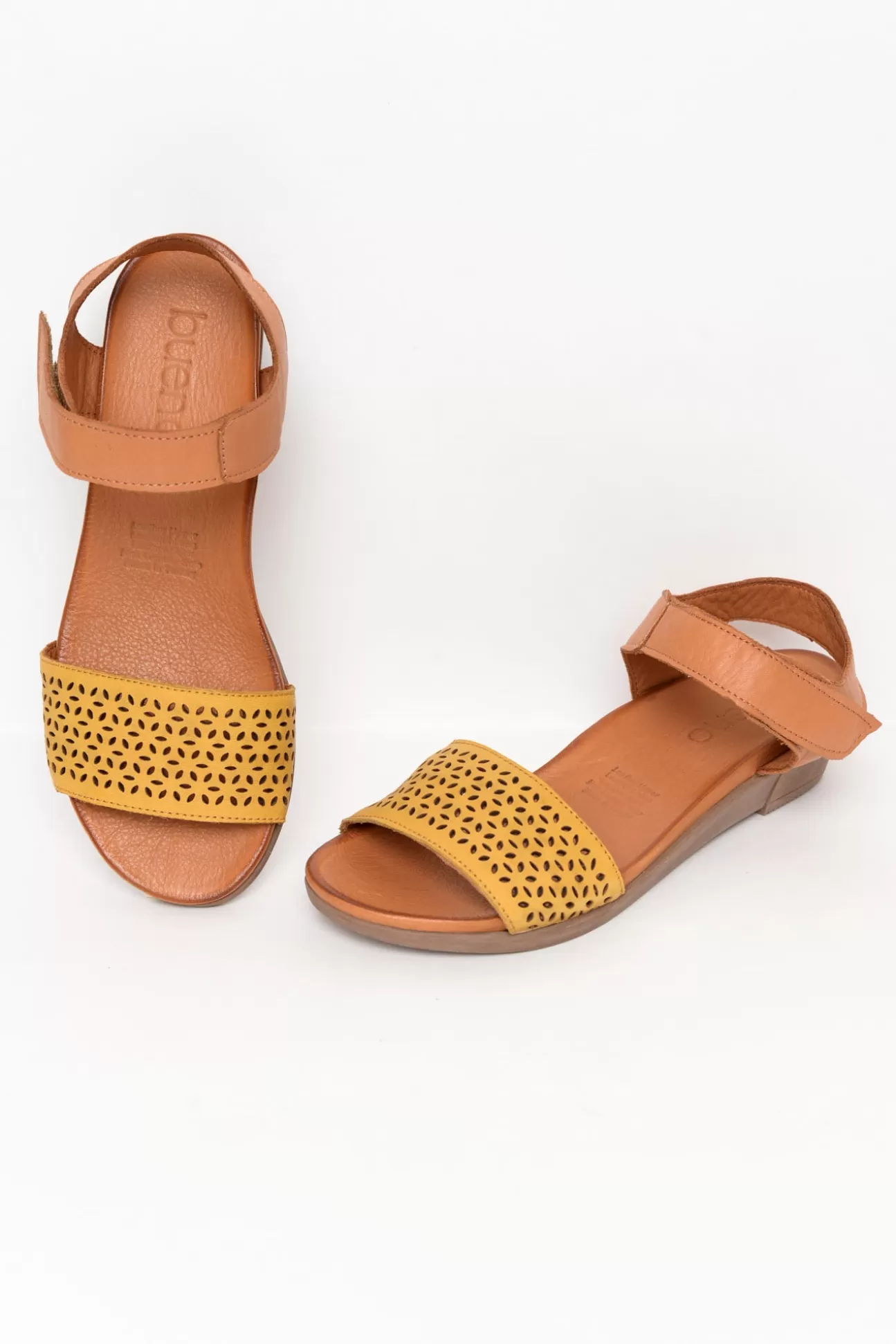 Bueno Adelaide Yellow Leather Cut Out Sandal Cheap