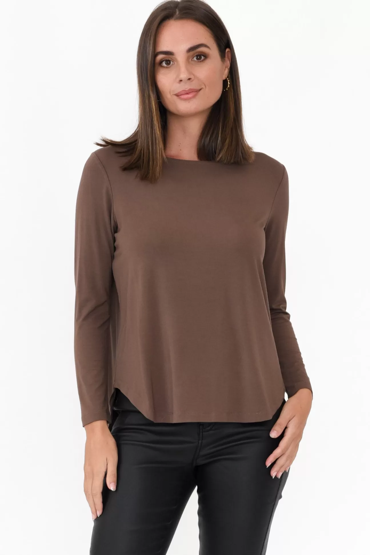 Lou Lou Adele Chocolate Long Sleeve Bamboo Tee Shop