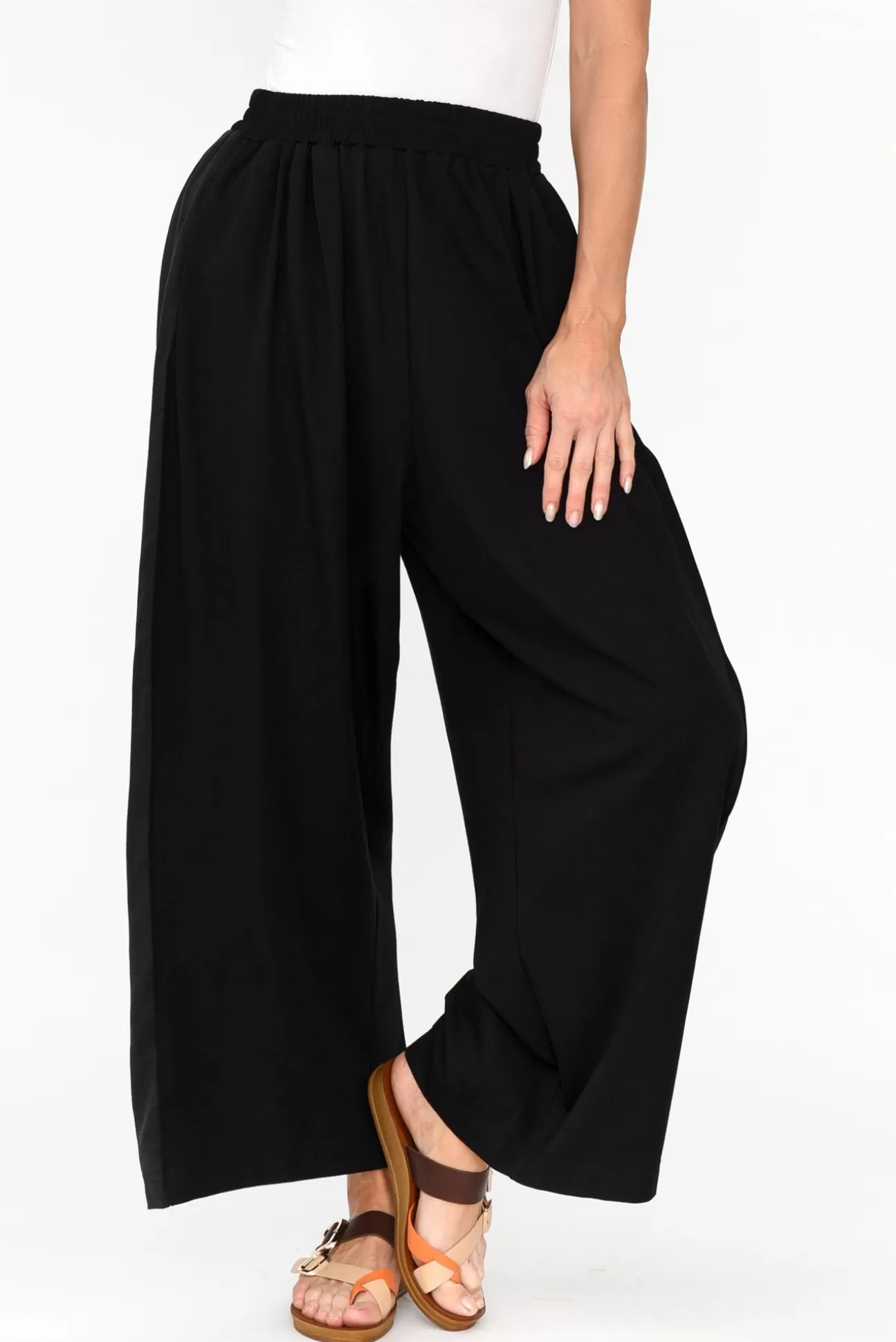 Tirelli Aimee Black Side Panel Palazzo Pant Cheap