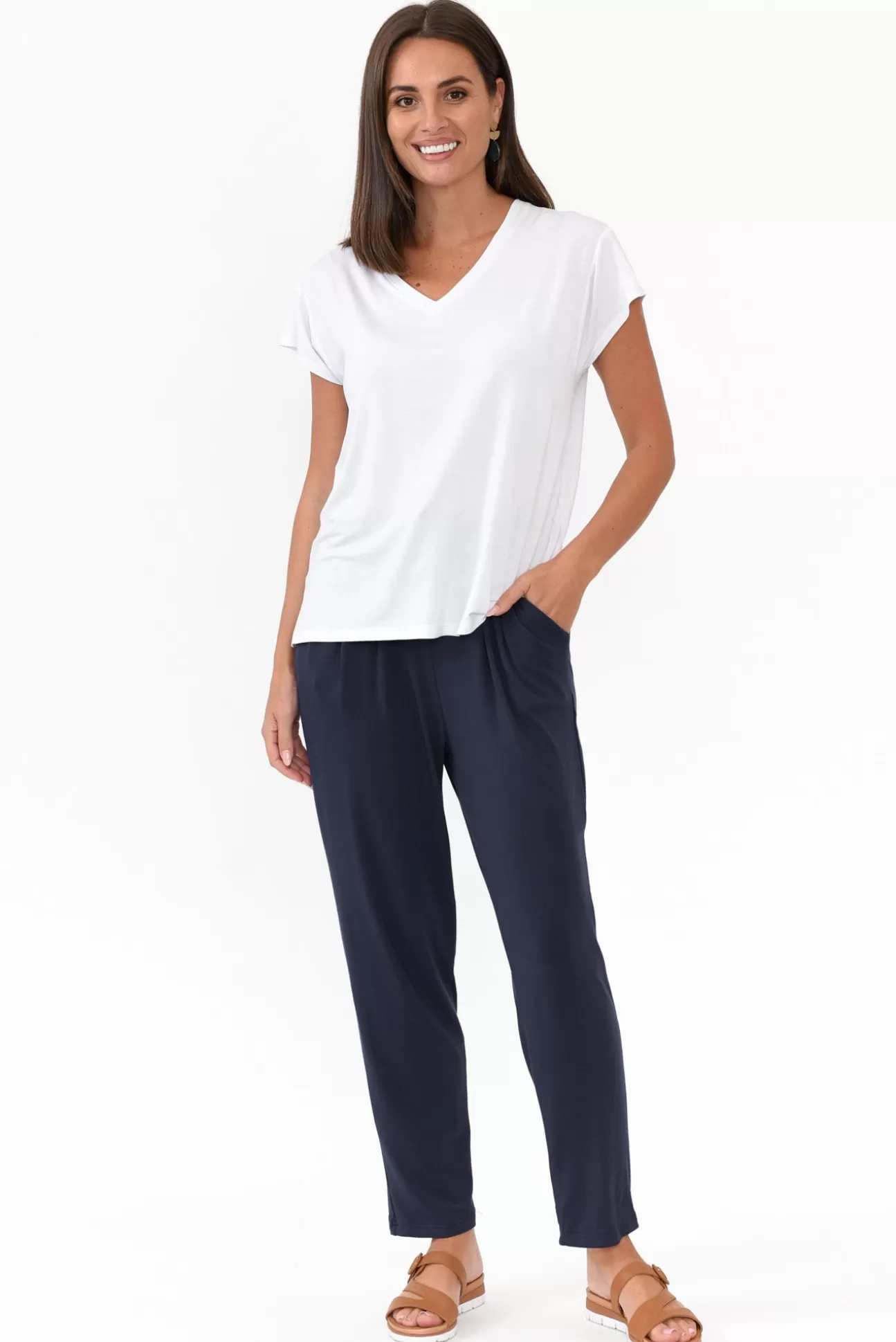 Willow Tree Alabama Navy Modal Straight Leg Pant Hot