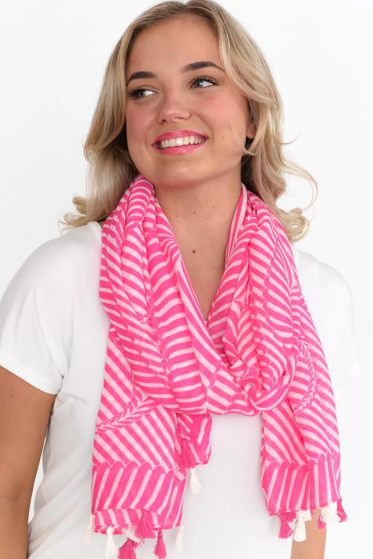 Enhance Alize Pink Geometric Scarf Best Sale