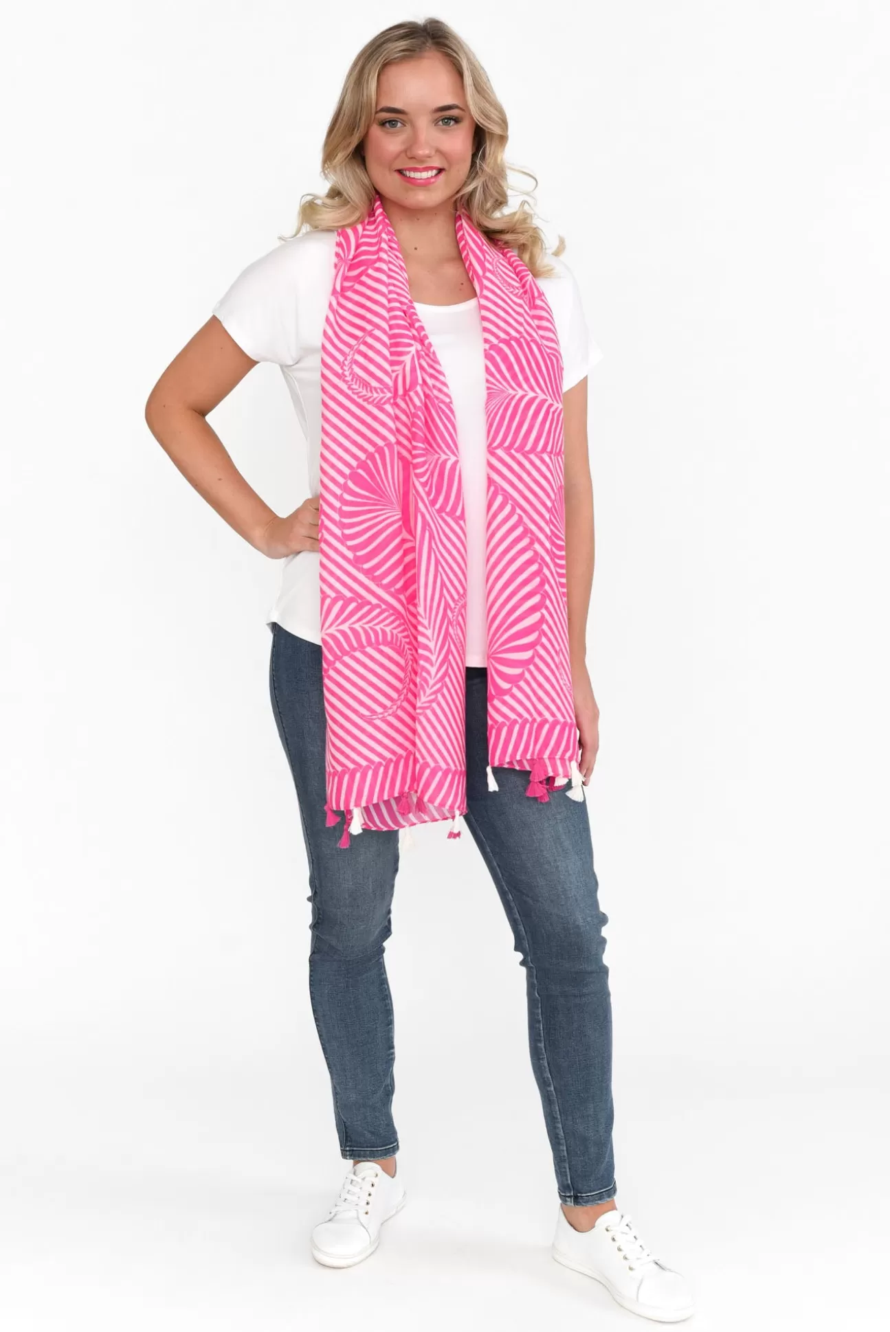 Enhance Alize Pink Geometric Scarf Best Sale