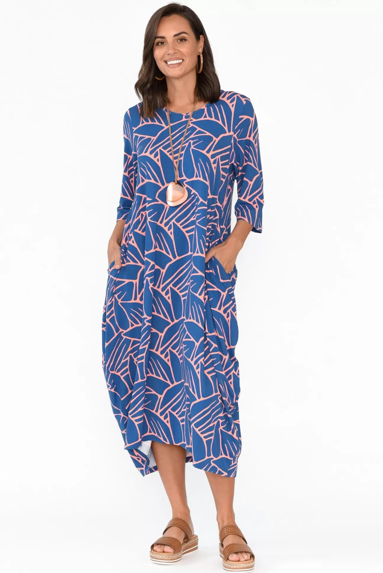 PQ Alviva Blue Leaf Bamboo Dress Discount