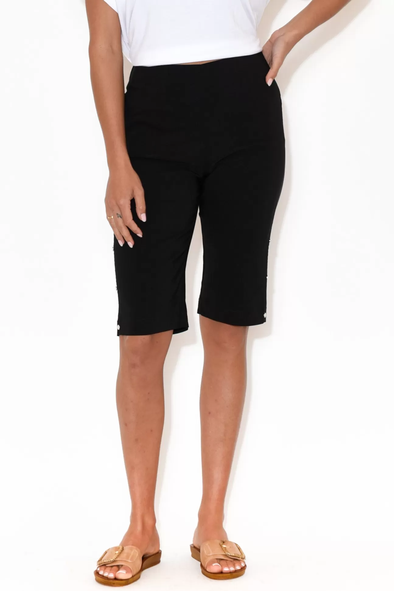 Threadz Alyssa Black Pocket Shorts Sale