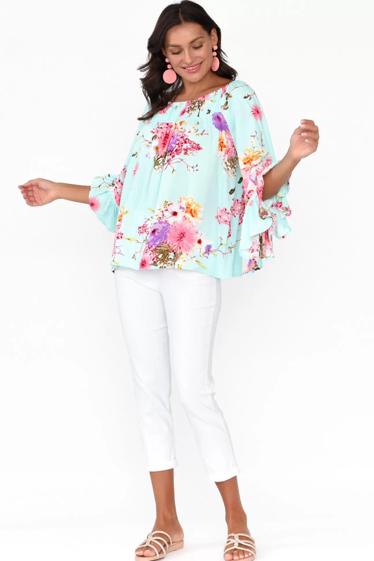 Red Lotus Amal Blue Cherry Blossom Top Best Sale