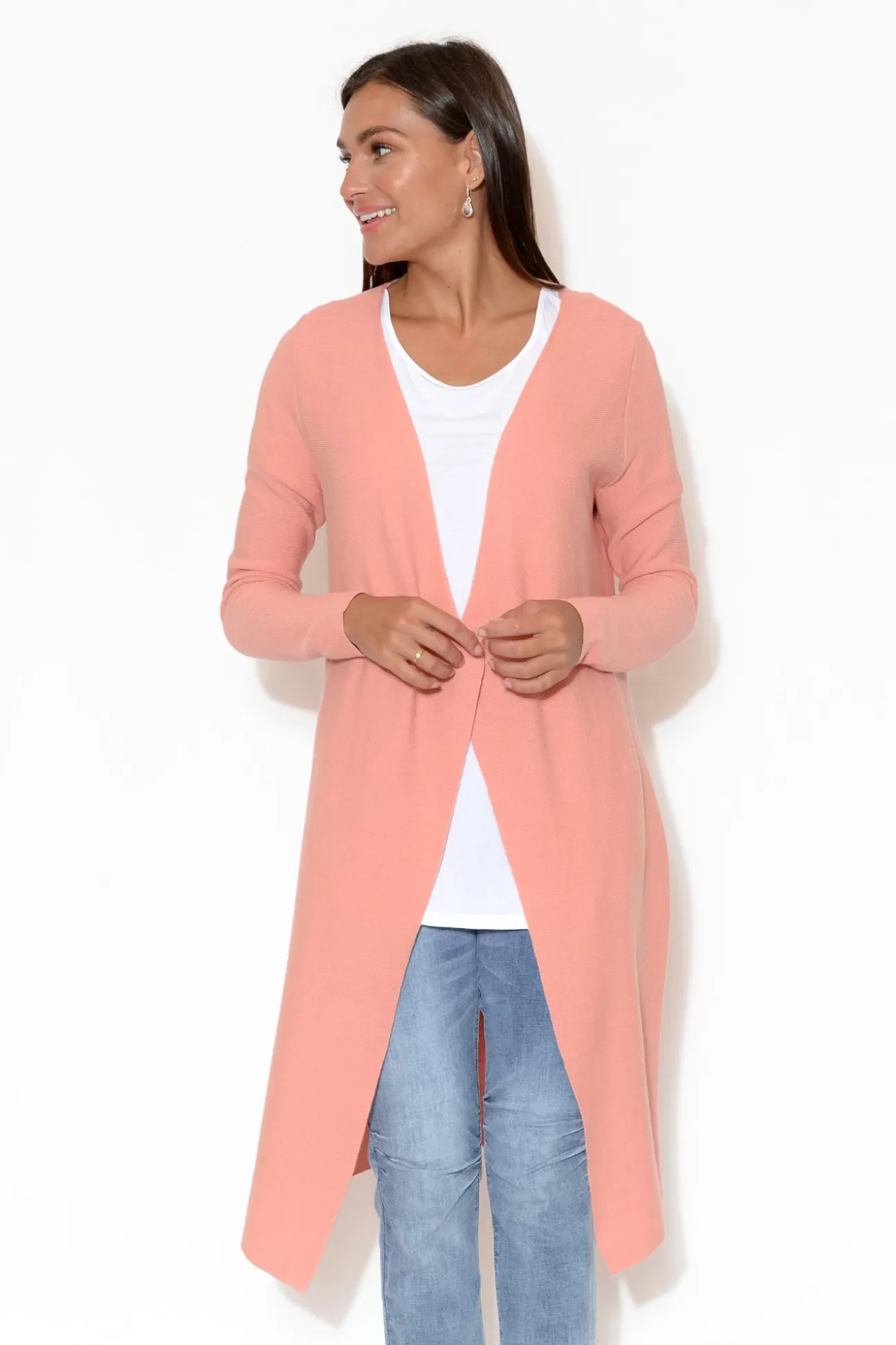 SASS Amanda Pink Cotton Knit Cardigan Best Sale