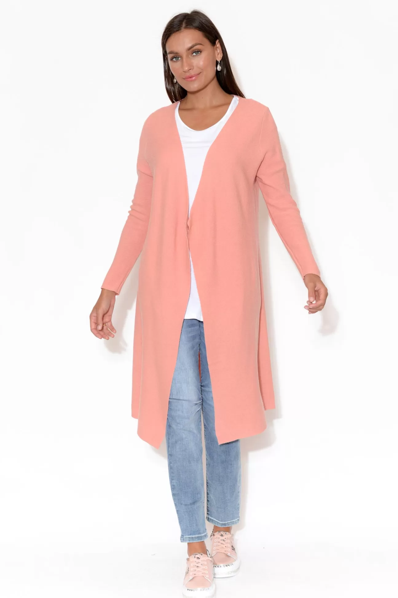 SASS Amanda Pink Cotton Knit Cardigan Best Sale