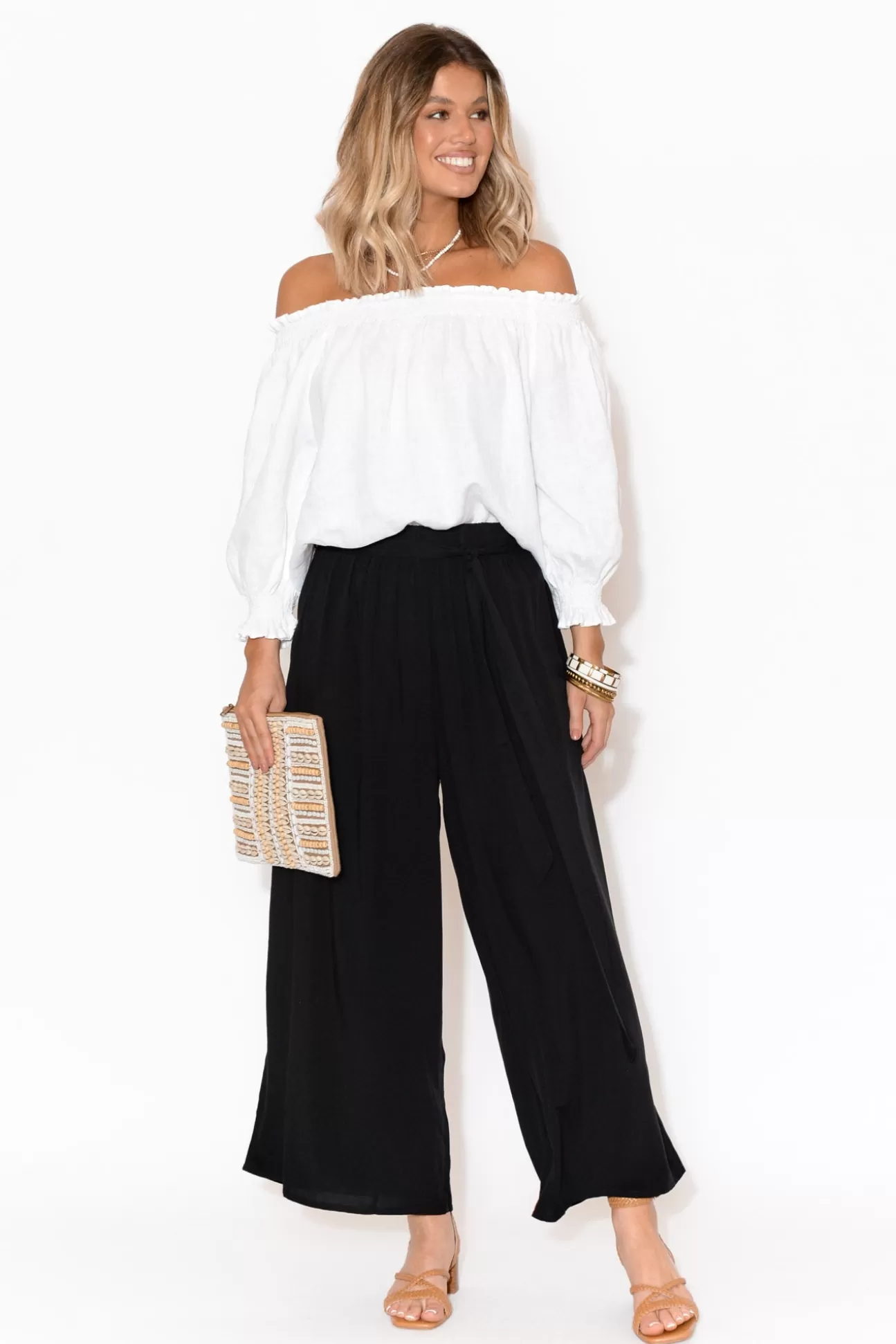 Slate the Label Amara Black Wide Leg Pant Fashion