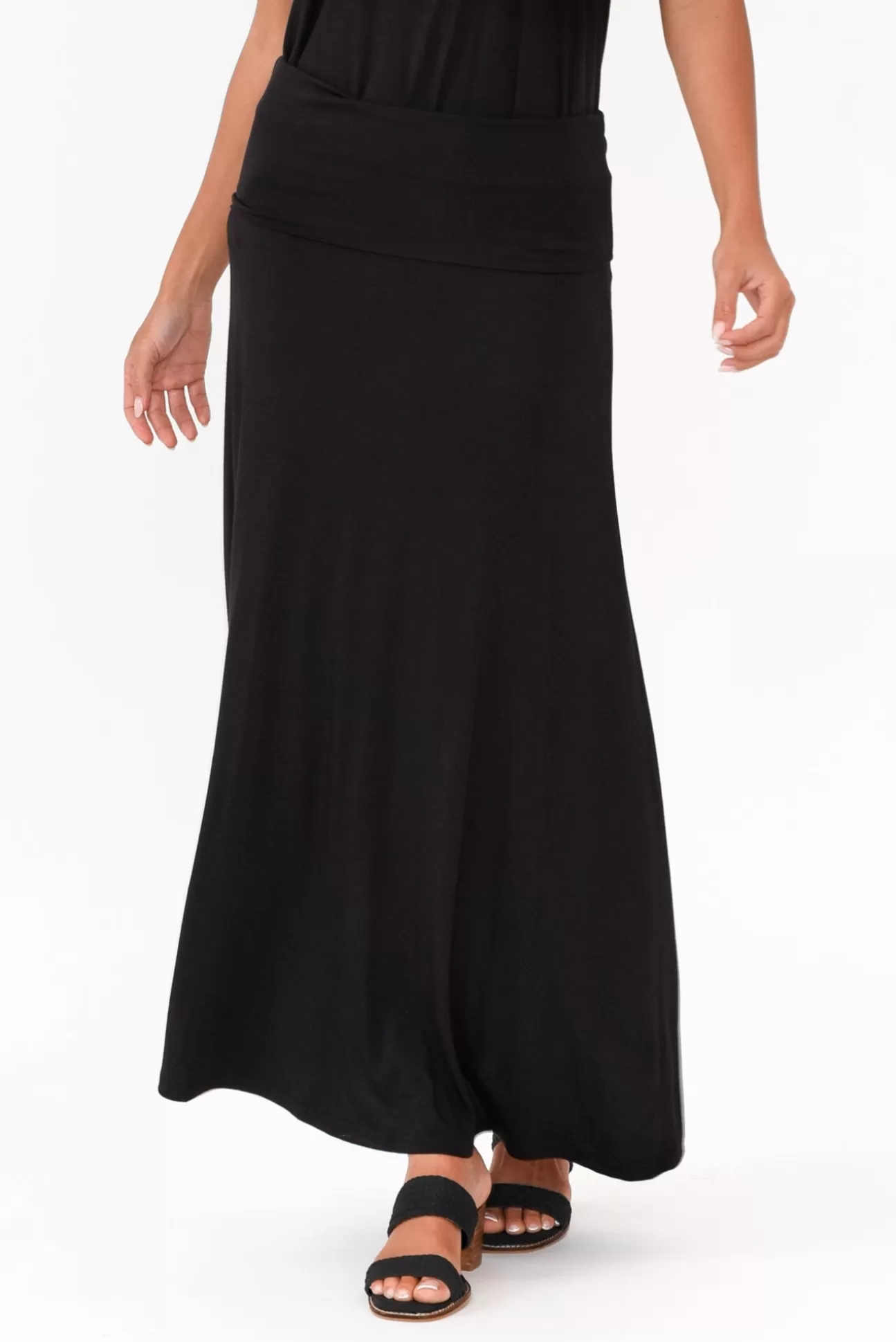 Bamboo Villa Amy Black Bamboo Maxi Skirt Cheap