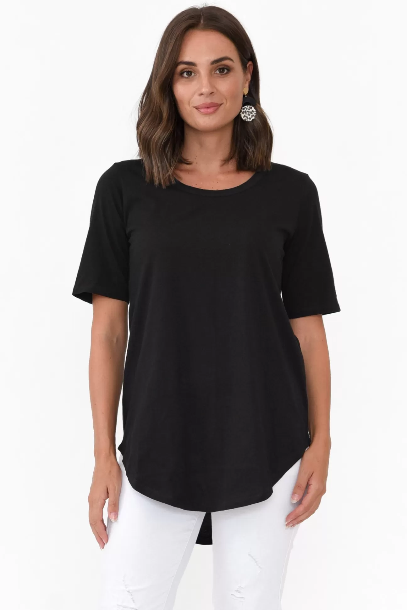 Betty Basics Ariana Black Cotton Tee Sale