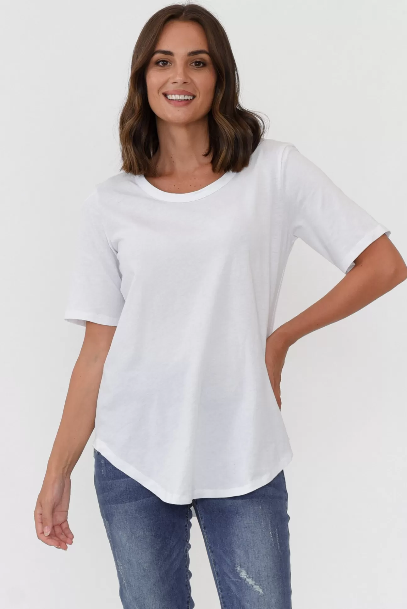 Betty Basics Ariana White Cotton Tee Sale