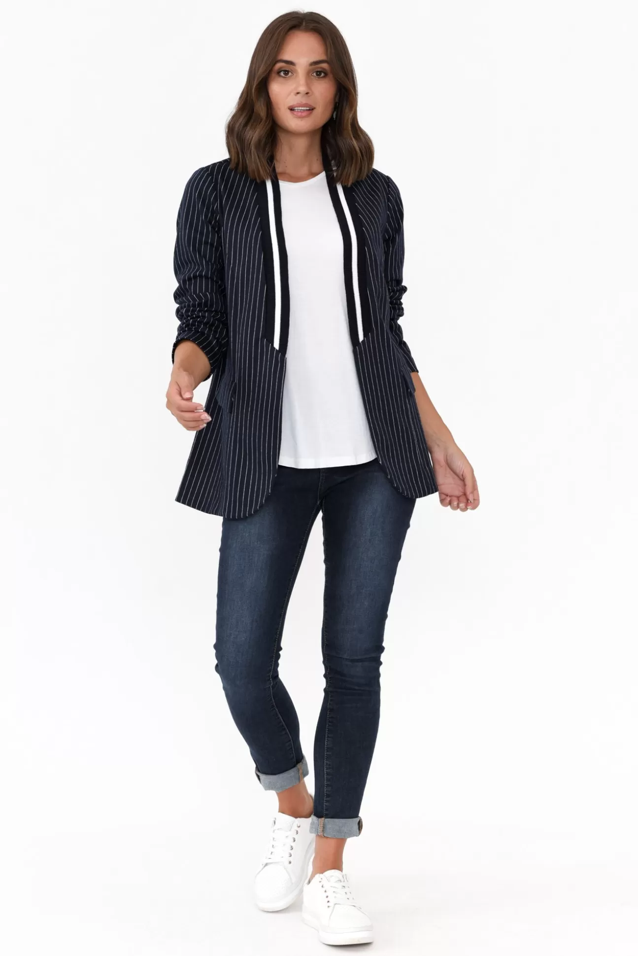 Clarity Ascot Navy Stripe Jacket Clearance