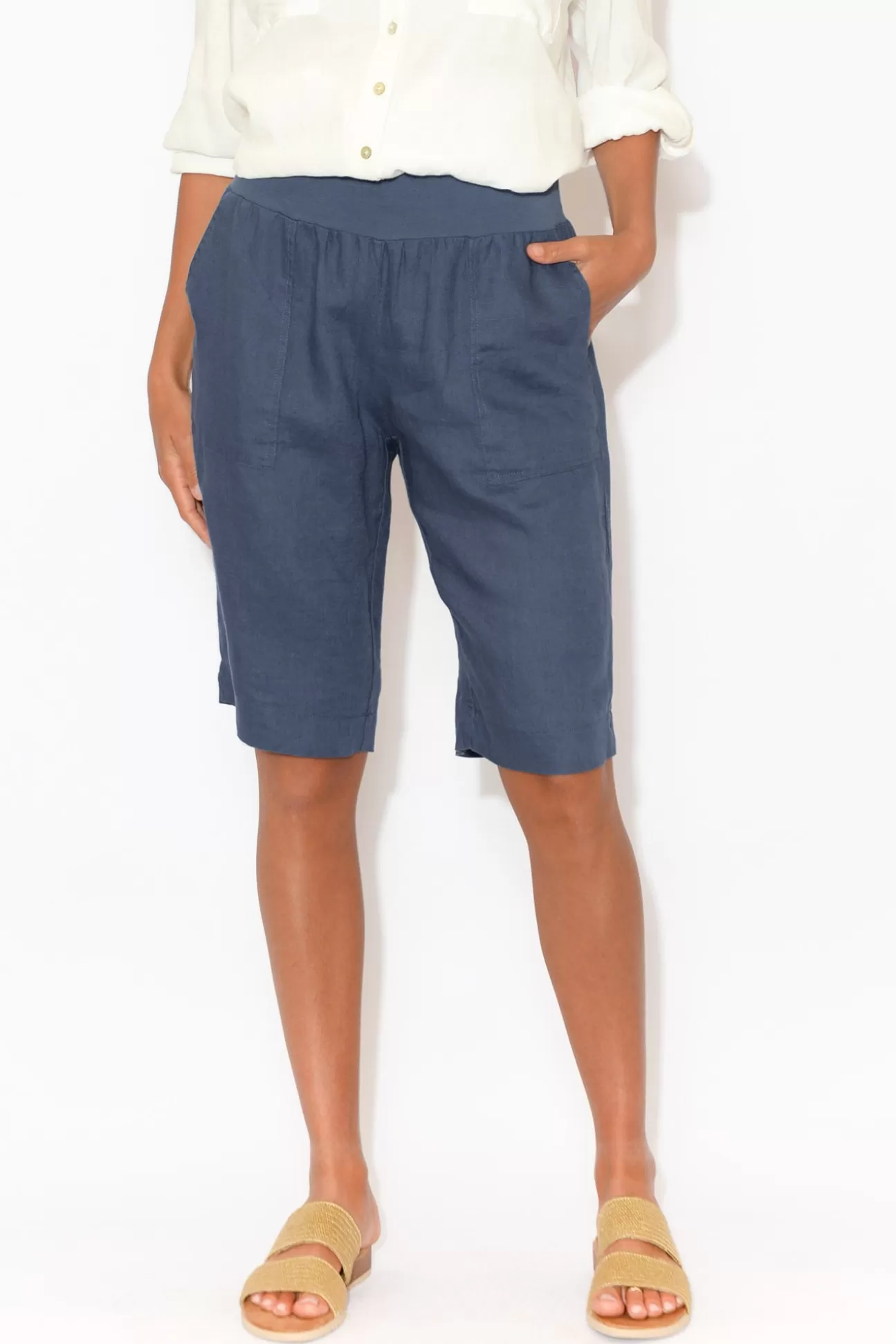 Gordon Smith Aster Indigo Linen Short Hot