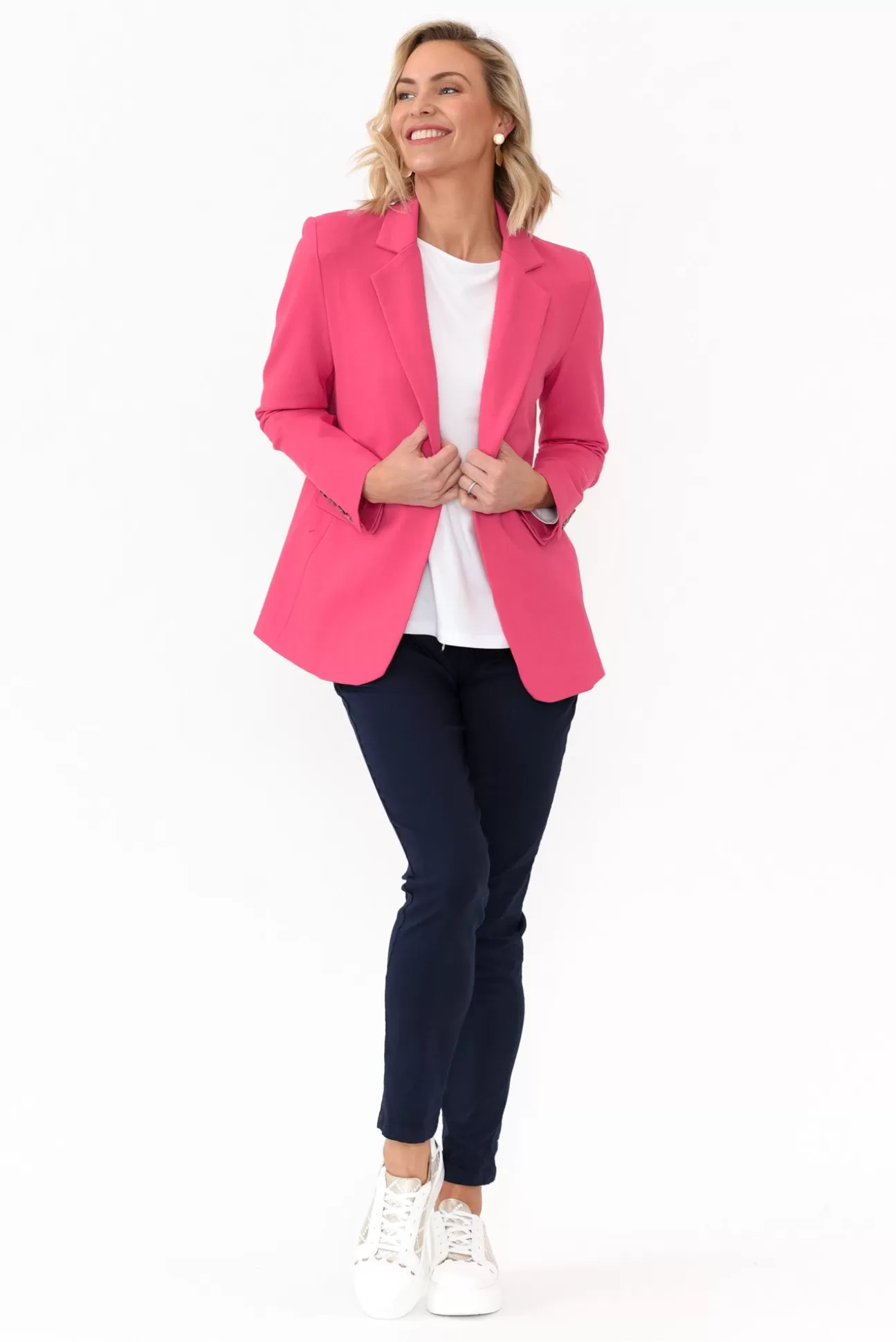 365 Days Audra Pink Fitted Stretch Blazer Outlet