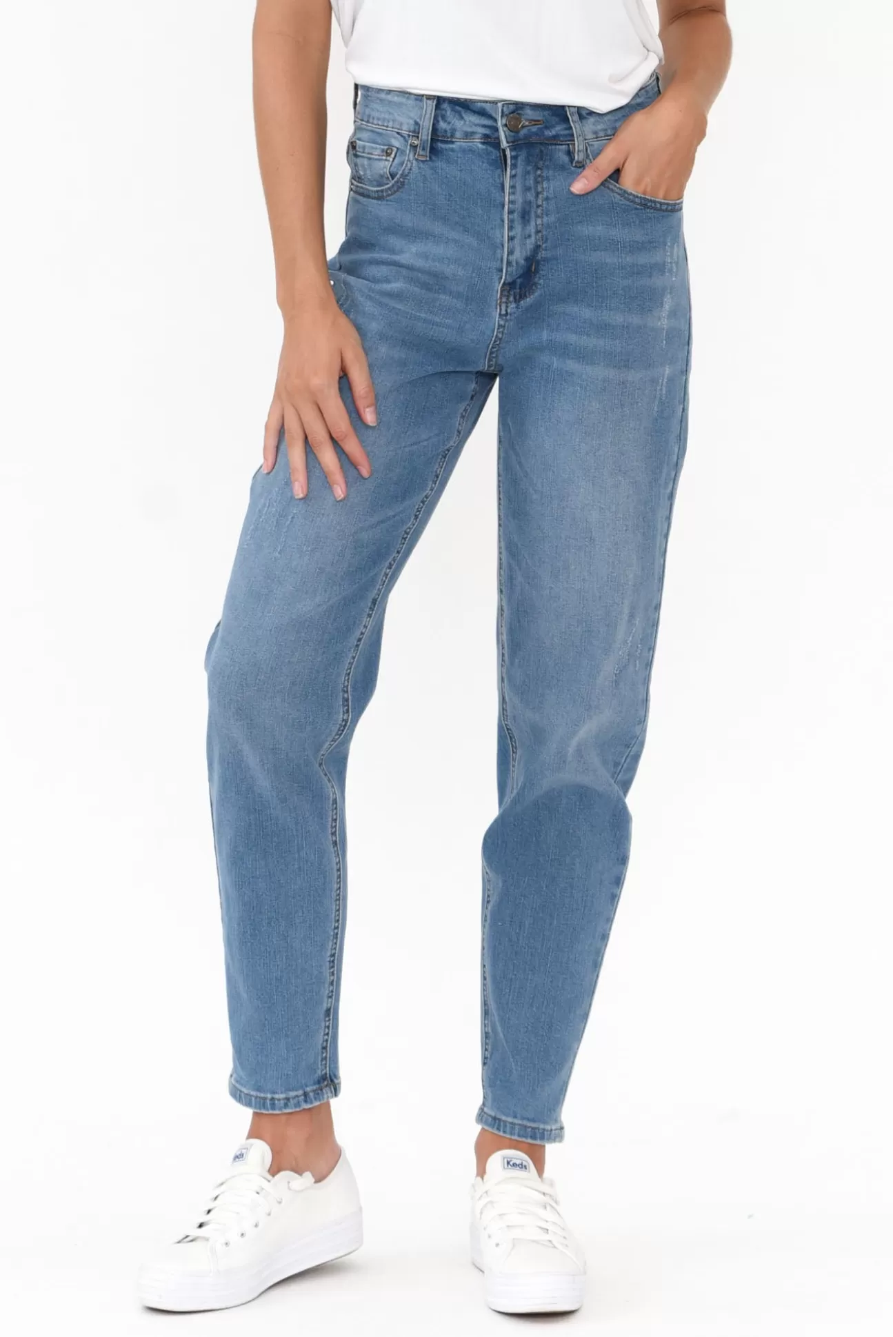 Threadz Barbara Blue Cotton Jean Discount