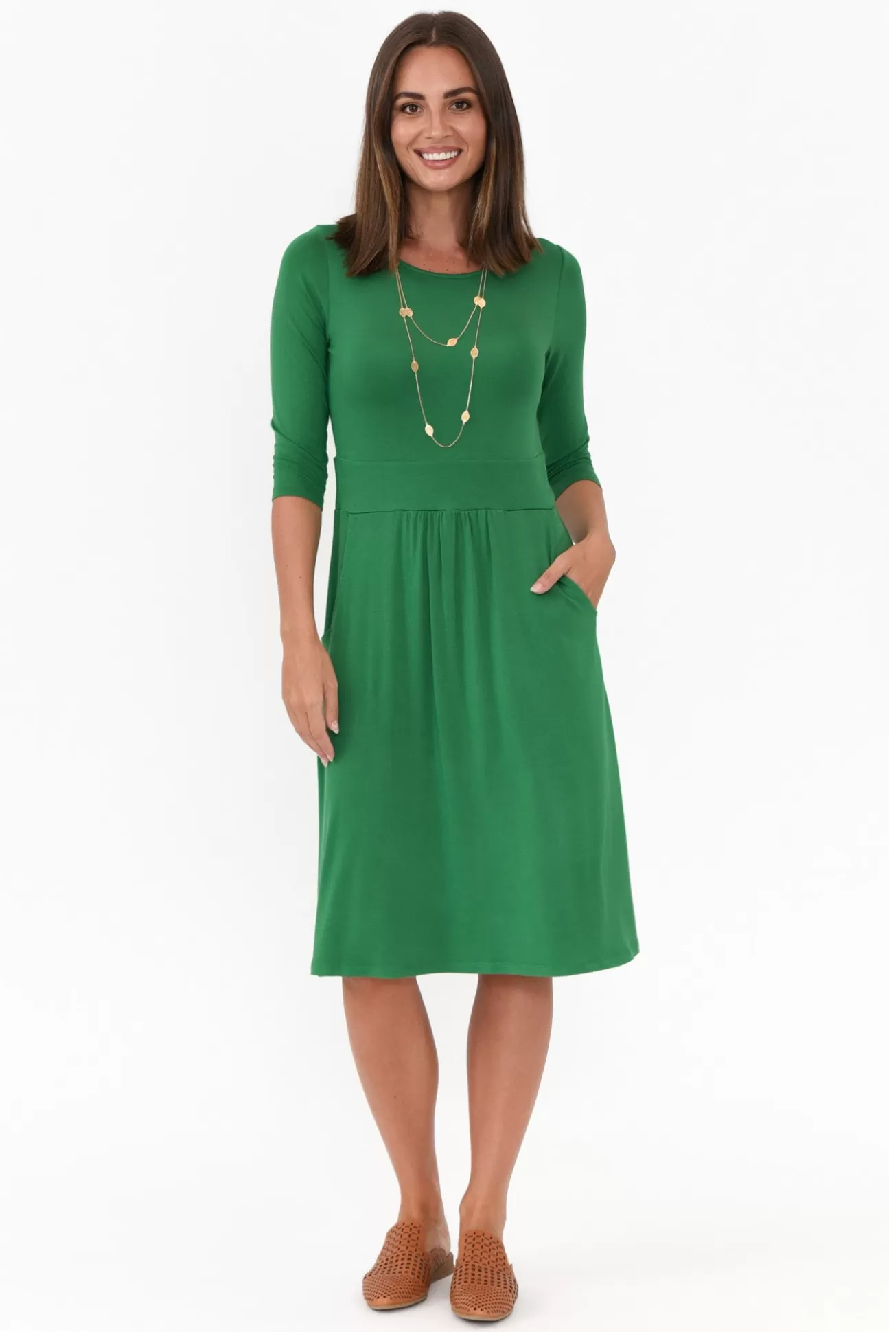 Bamboo Body Bethany Green Bamboo Pocket Dress Discount