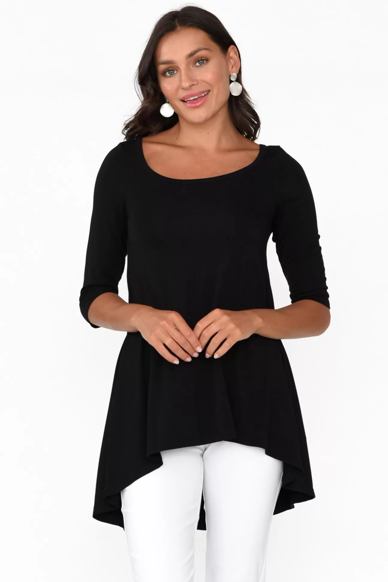 Bamboo Body Black Bamboo Hi Lo Hem Top Sale