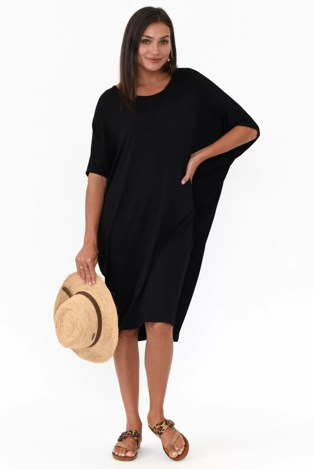 Betty Basics Black Maui Dress New