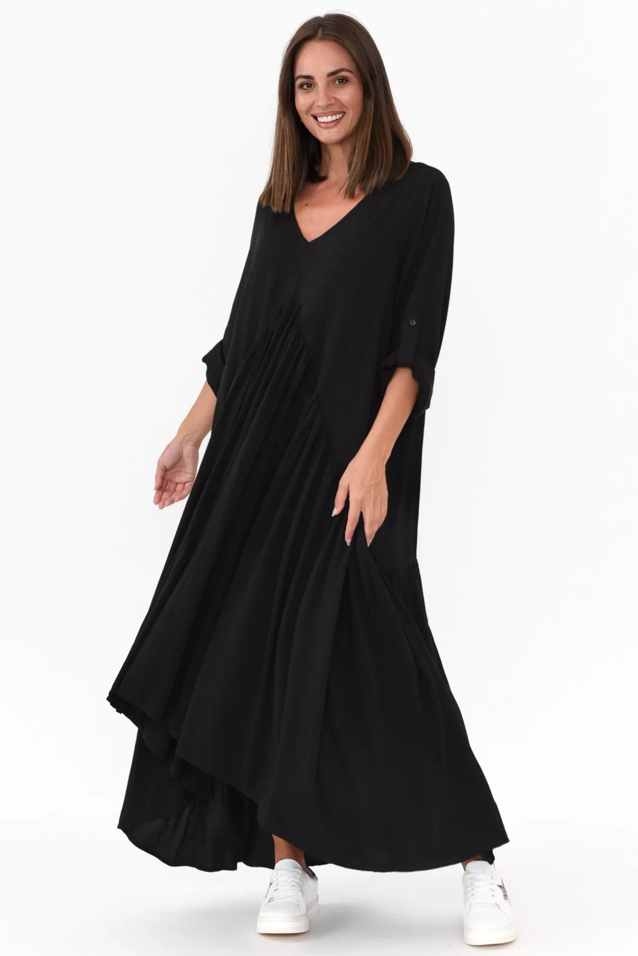 PQ Black Peak Sleeved Maxi Dress Outlet