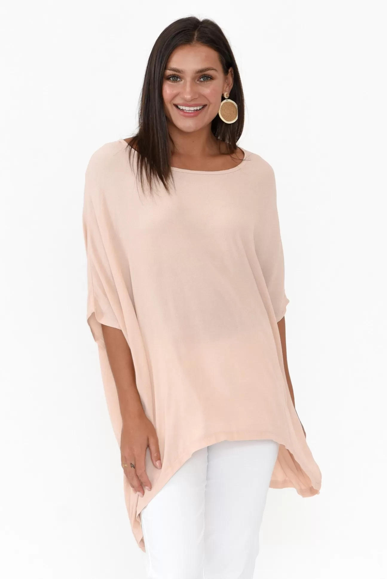 Boho Blush Pink Drape Top Hot