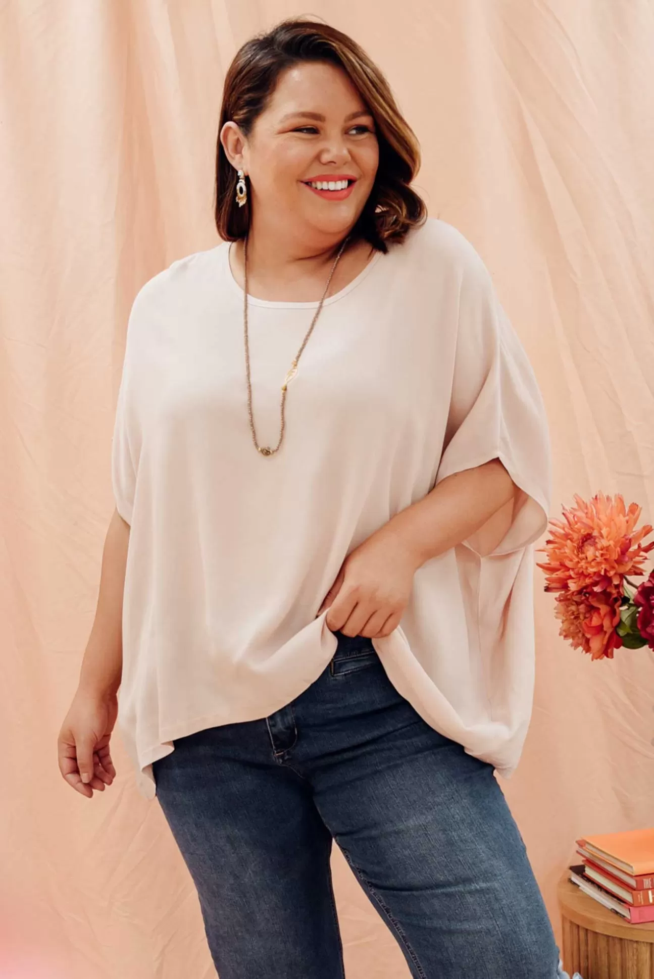 Boho Blush Pink Drape Top Hot