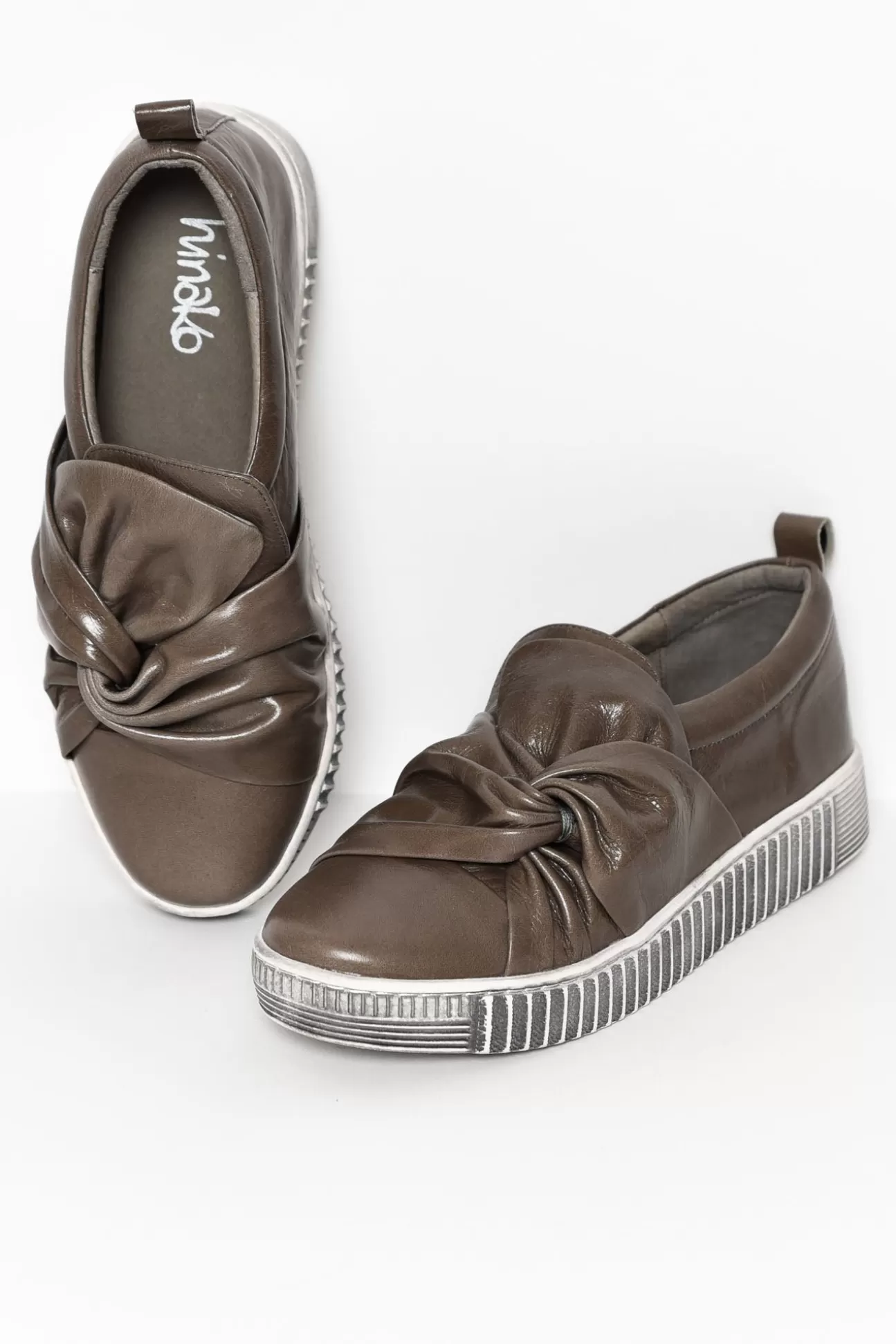 Hinako Bowie Taupe Slip On Loafer Fashion