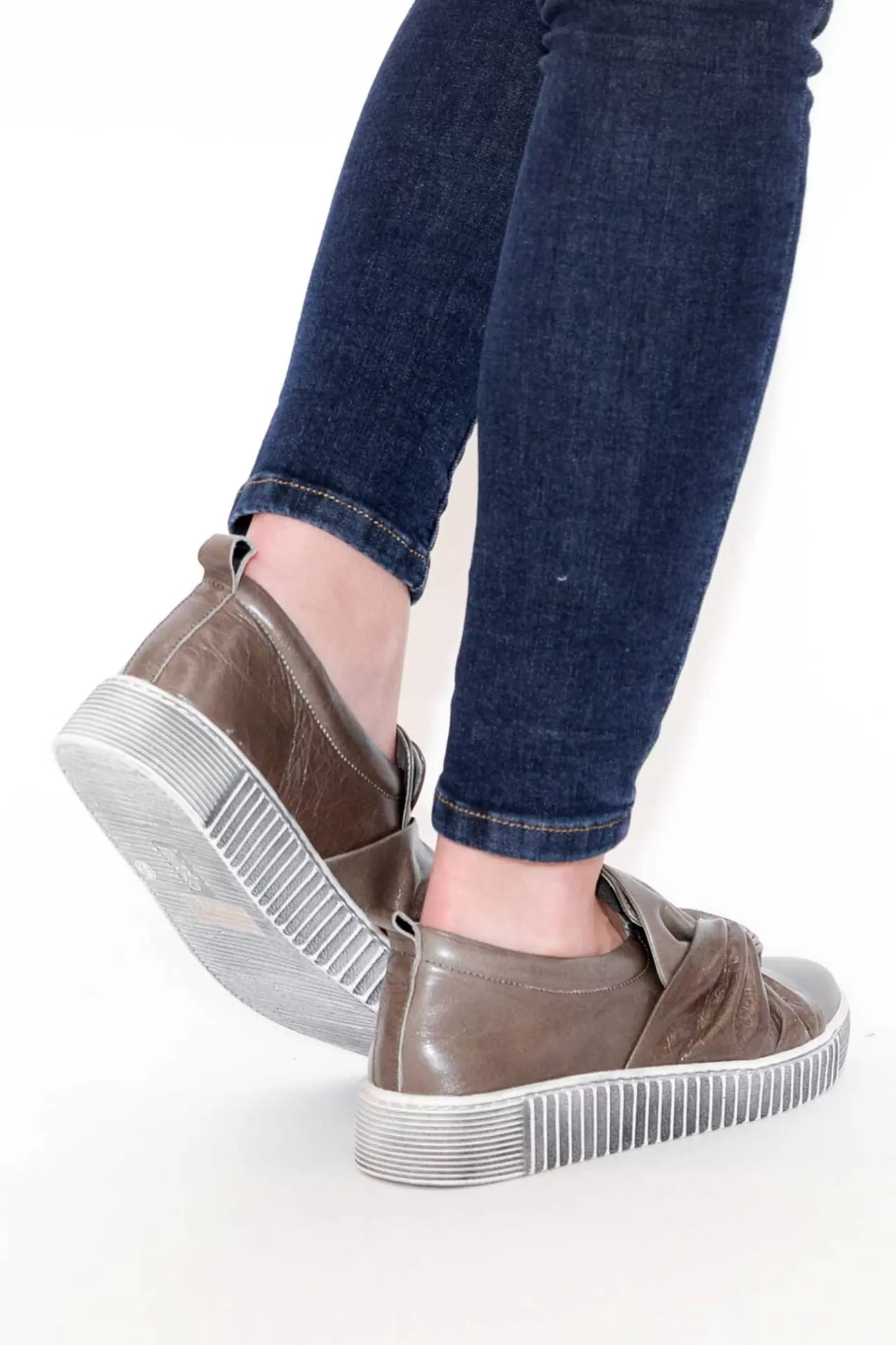 Hinako Bowie Taupe Slip On Loafer Fashion