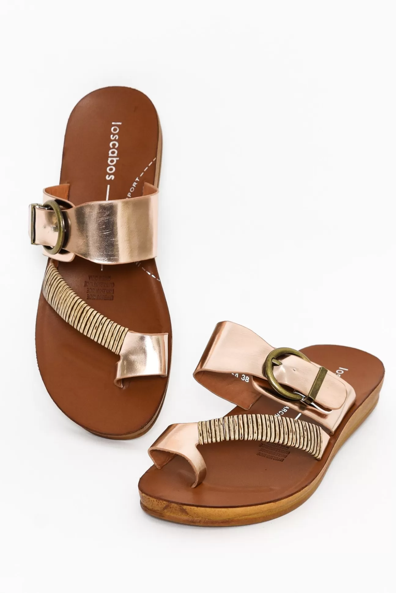 Los Cabos Bria Rose Gold Metallic Slide Sale