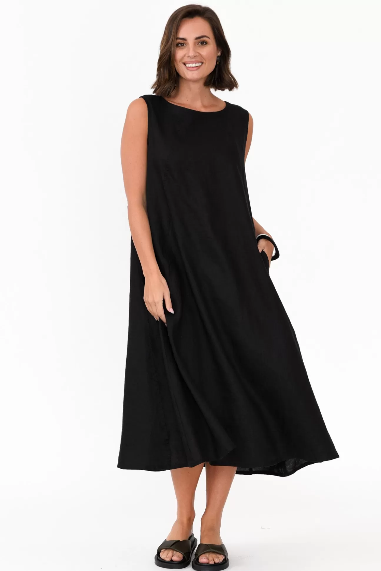 Tirelli Brielle Black Linen Dress Best Sale