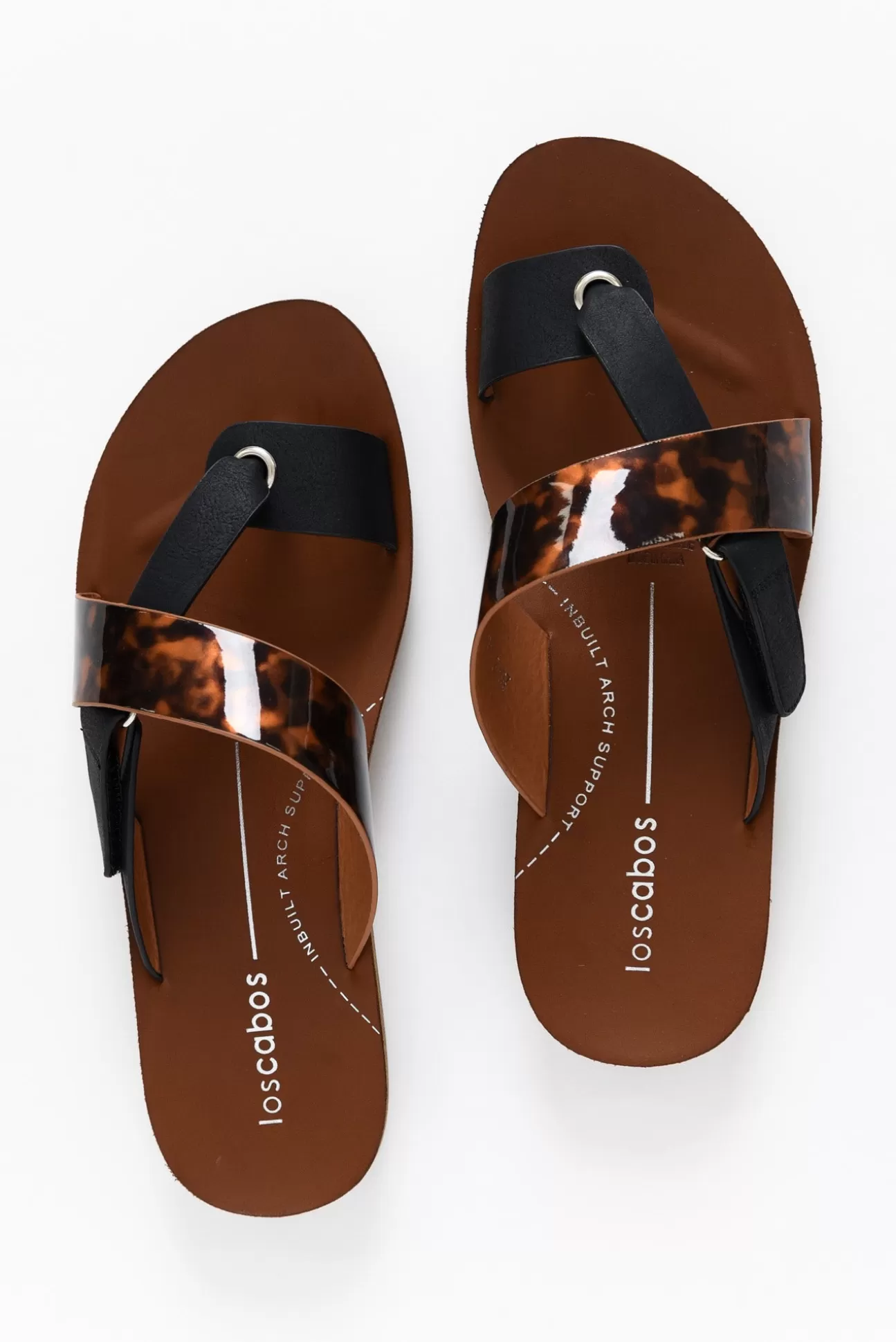 Los Cabos Bry Black Tortoise Multi Strap Slide New