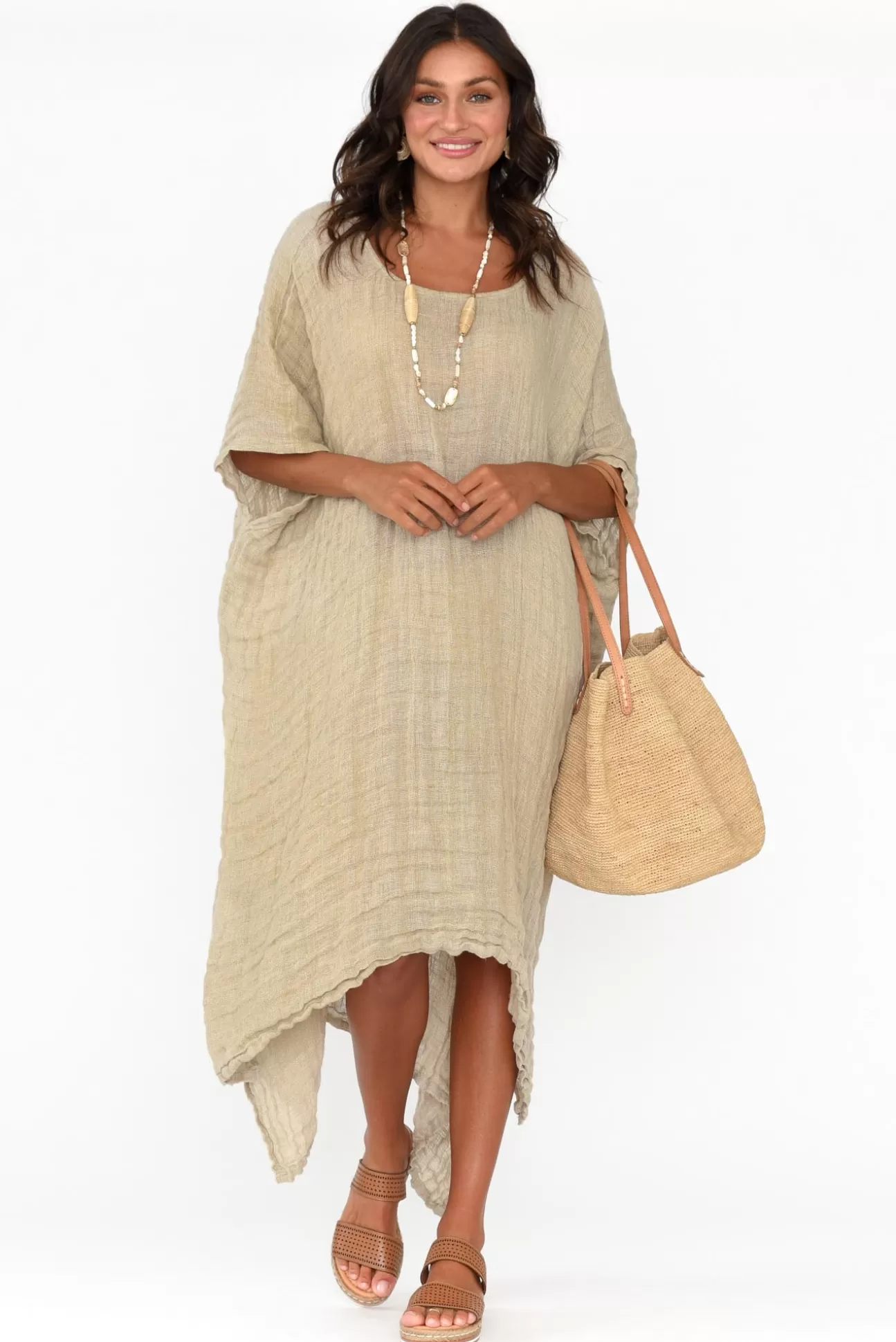 Rustic Linen Buffy Natural Linen Kaftan Best