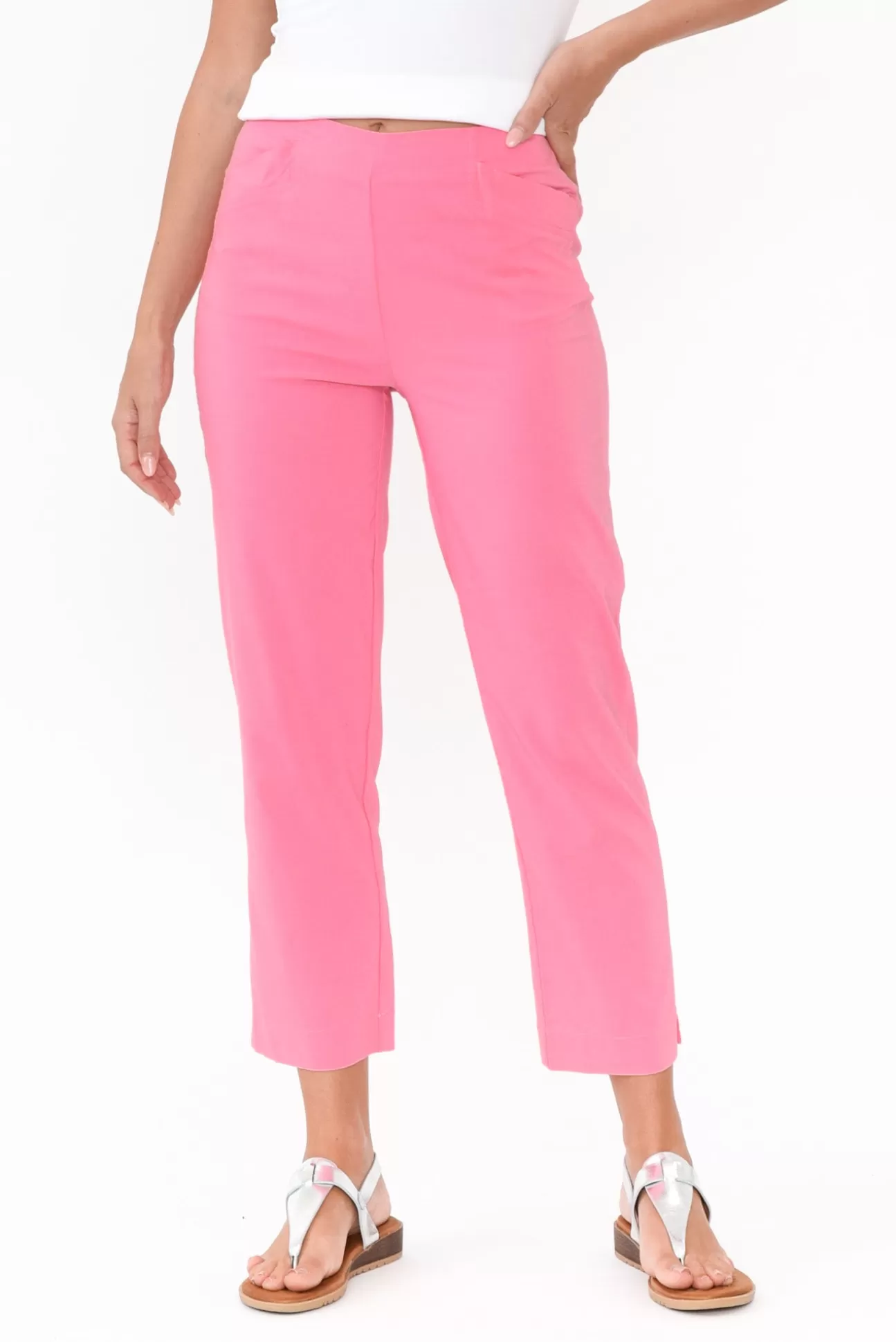 Threadz Candice Pink Straight Leg Stretch Pant Cheap