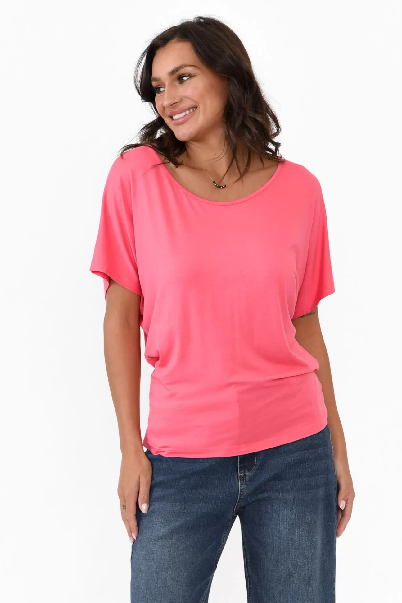 Betty Basics Candy Pink Maui Tee Flash Sale