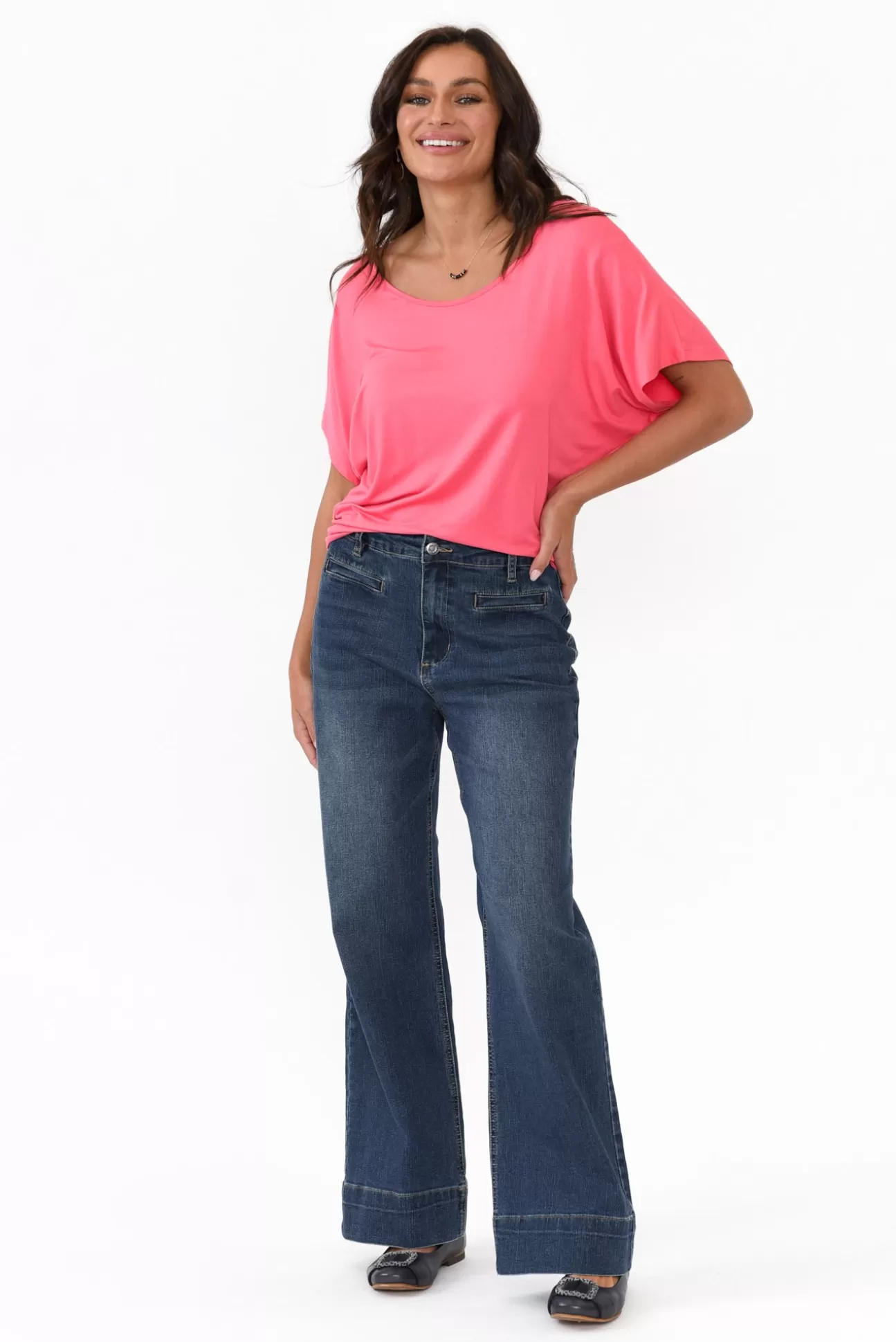 Betty Basics Candy Pink Maui Tee Flash Sale