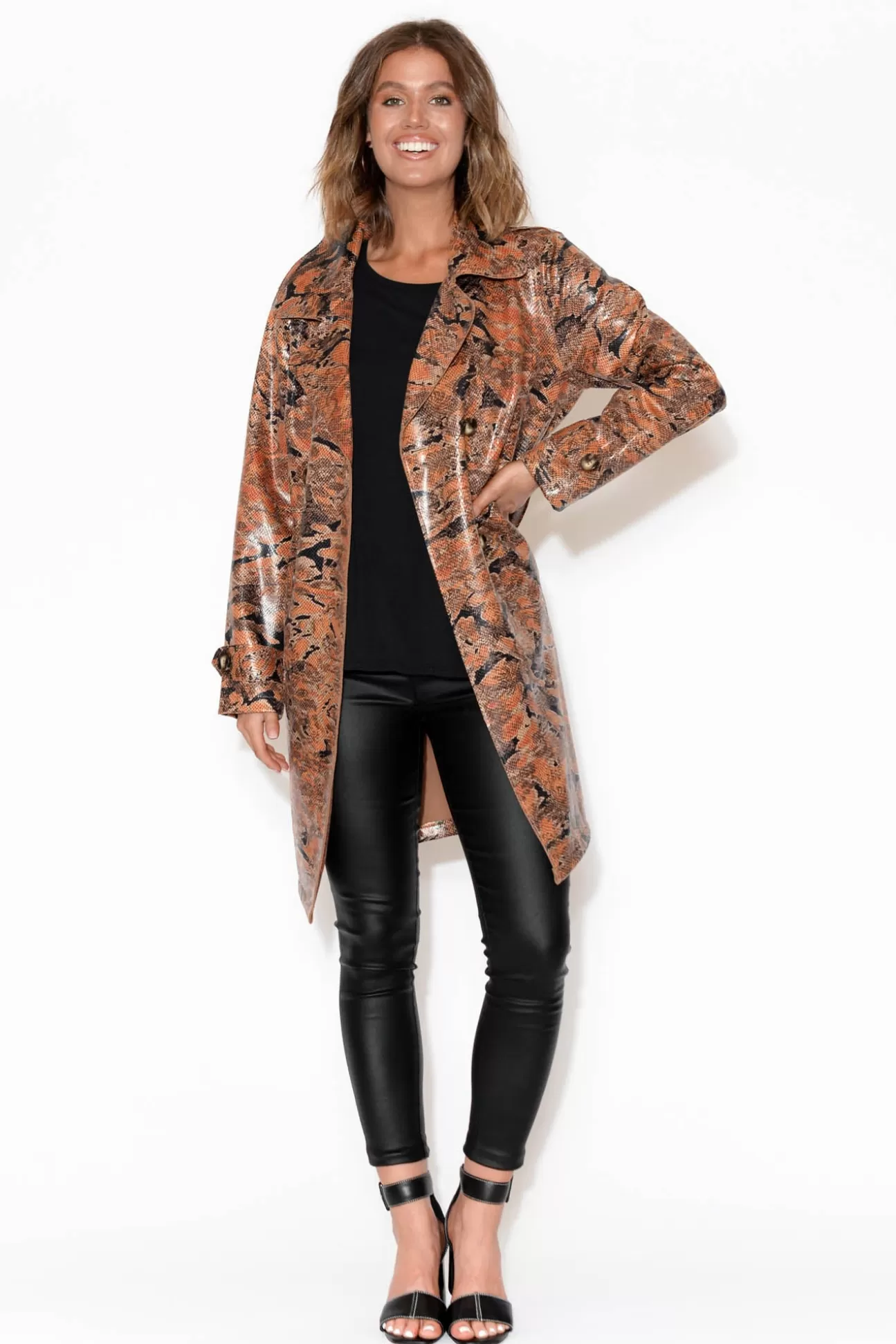 Holmes u0026 Fallon Carissa Tan Snake Coat Best