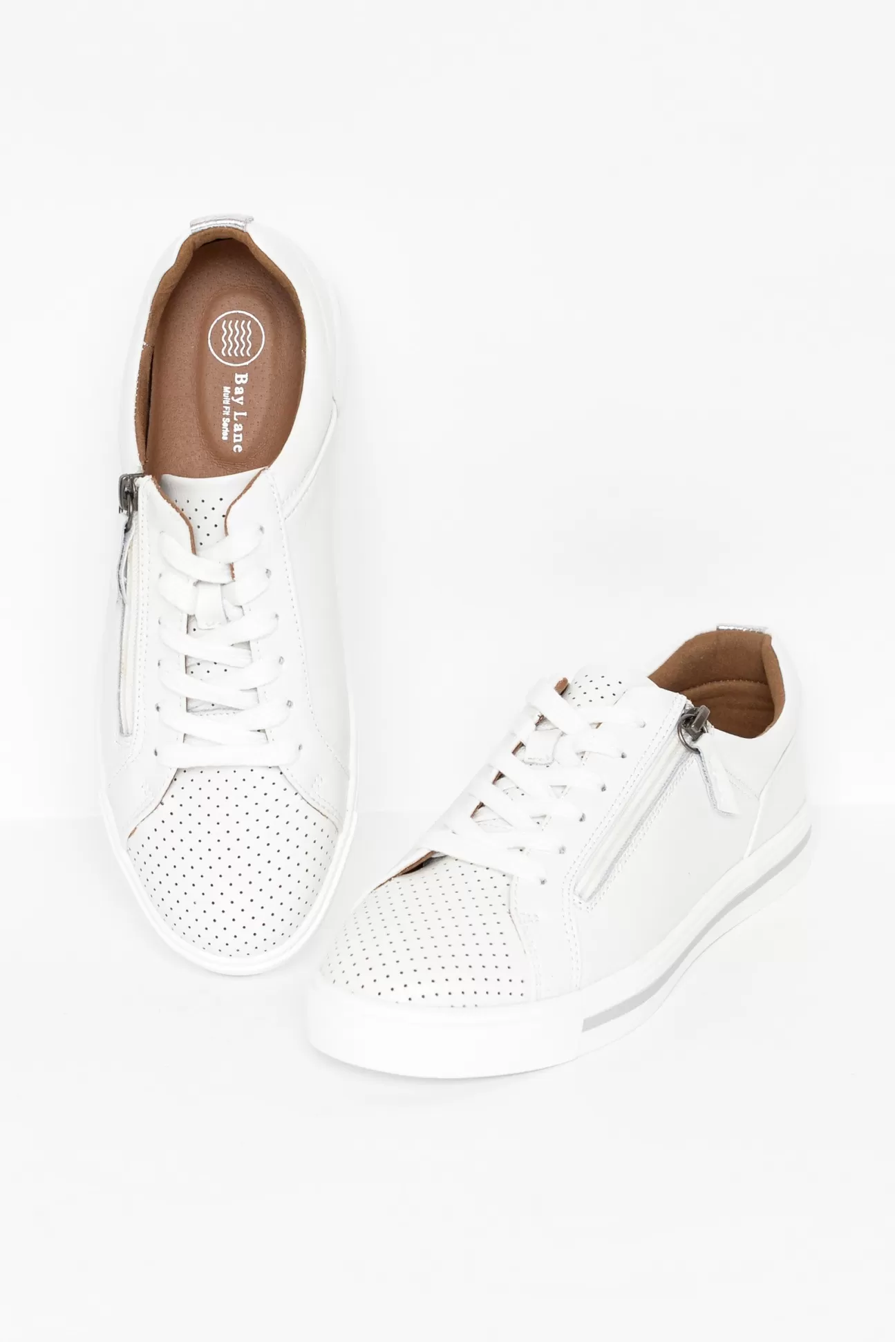 Bay Lane Carissa White Silver Sneaker Cheap