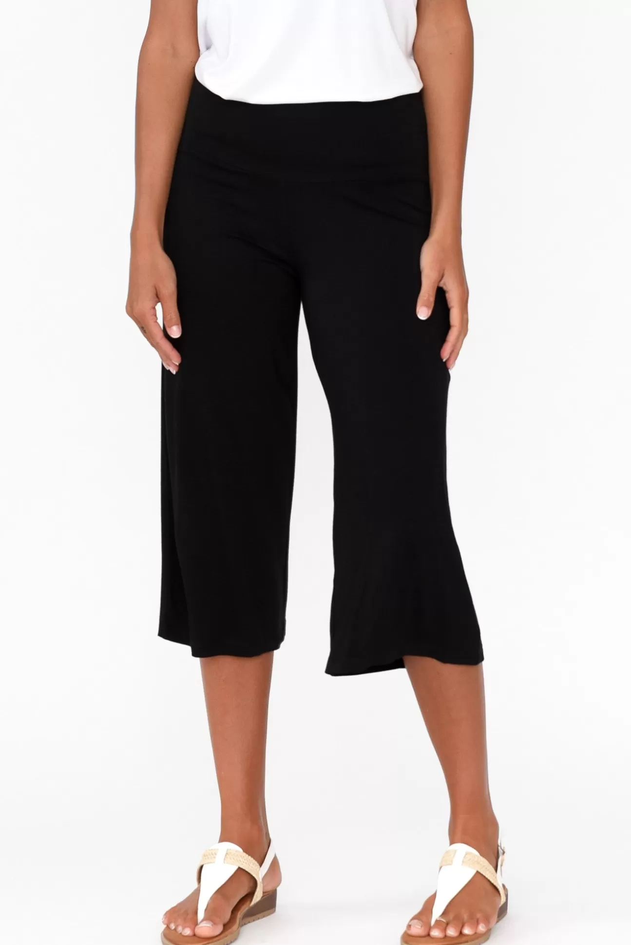 Bamboo Body Cassie Black Bamboo Cropped Pant New