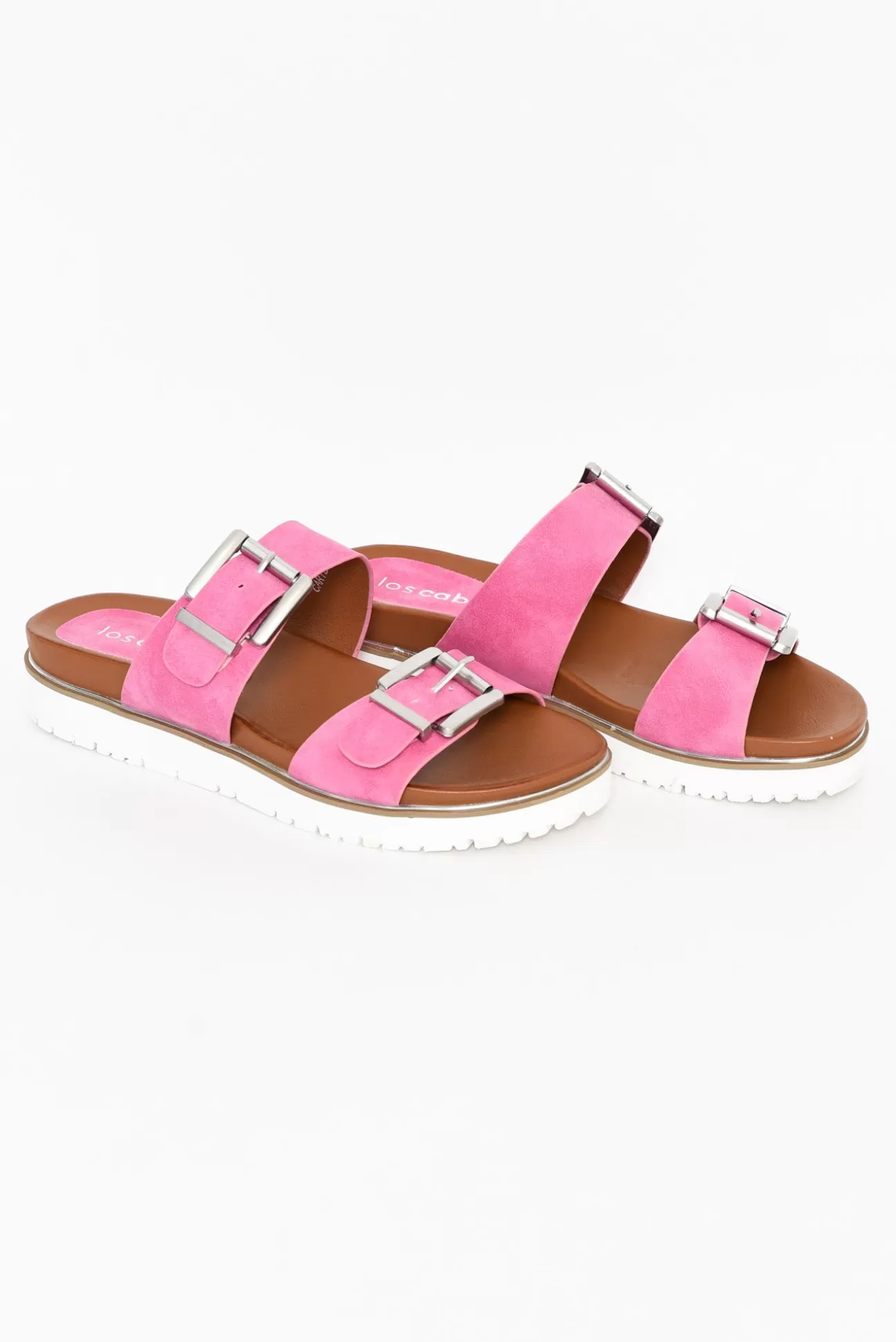 Los Cabos Cayla Pink Buckle Platform Slide Online