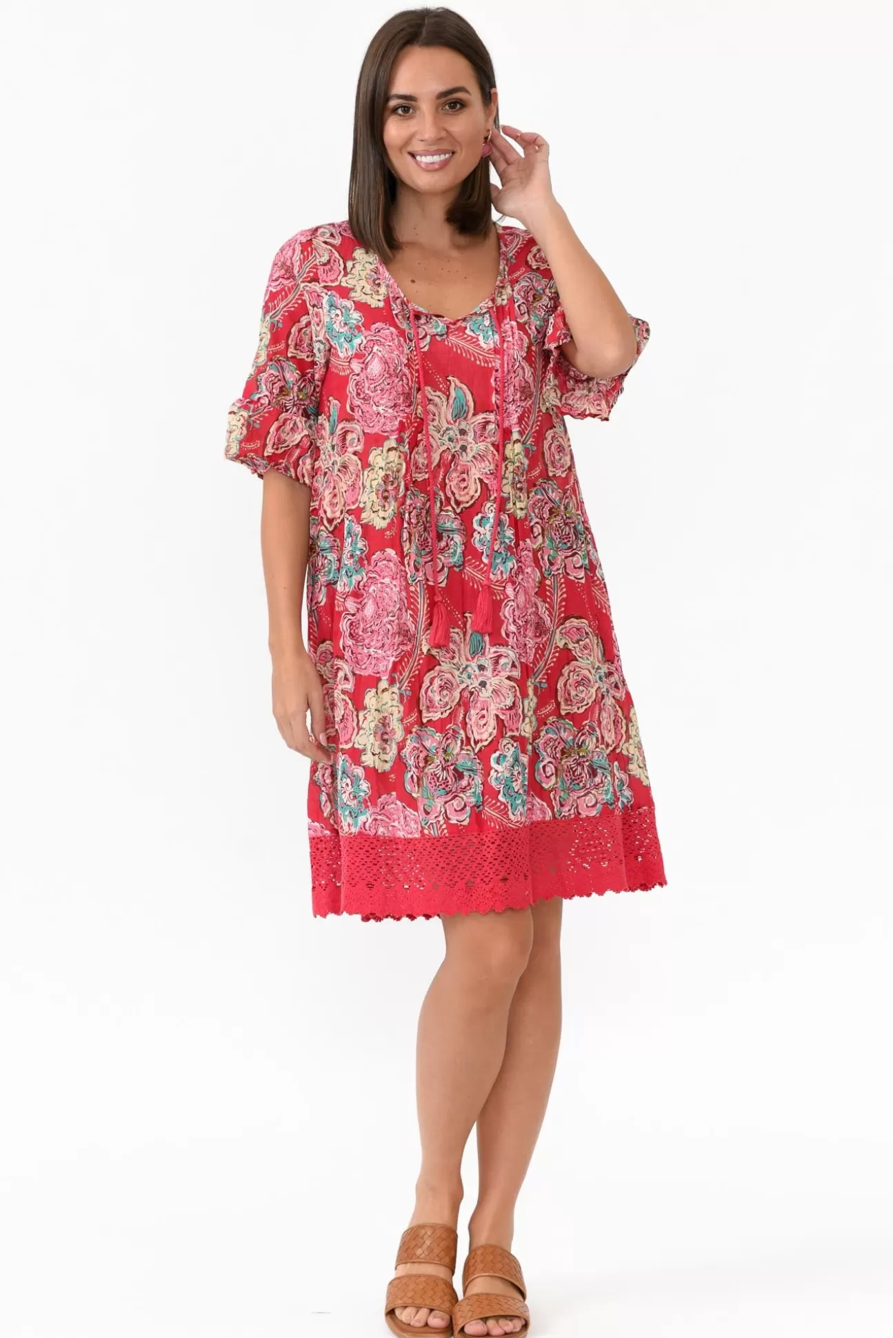 One Summer Cayman Coral Paisley Cotton Tunic Dress Store