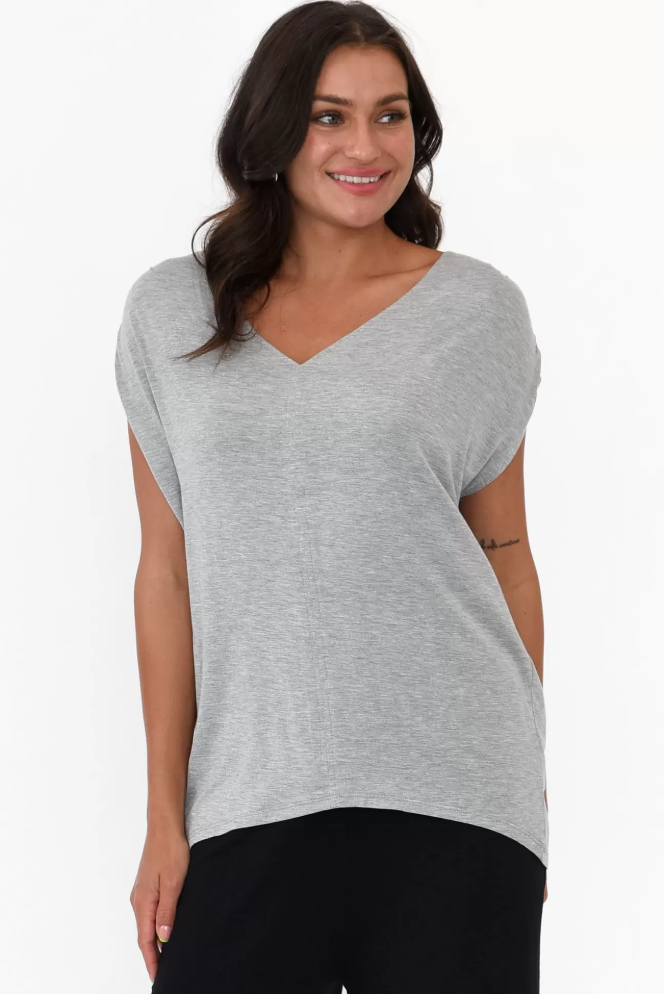 Betty Basics Chelsea Grey Marle Cap Tee Shop