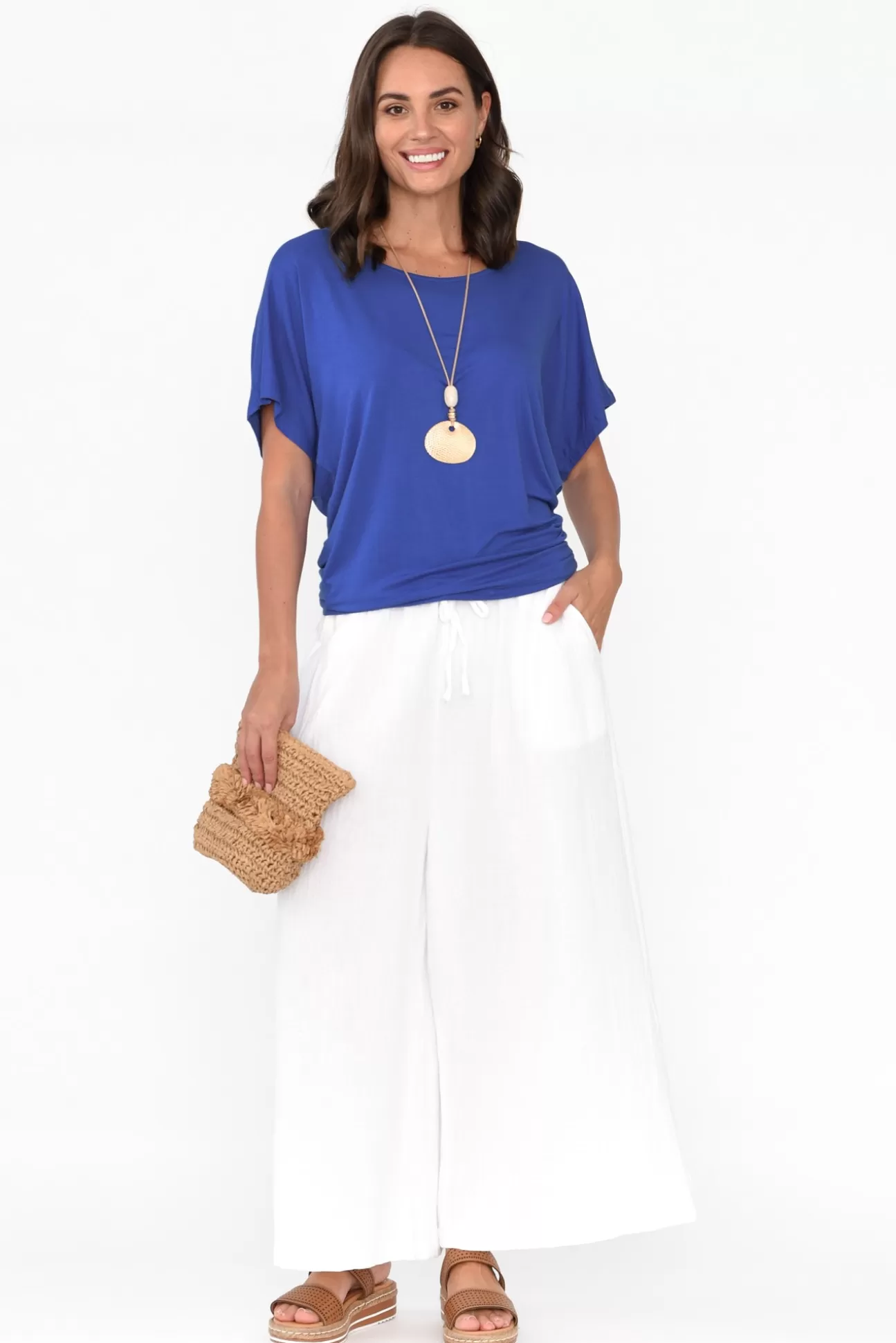 Betty Basics Cobalt Maui Tee New