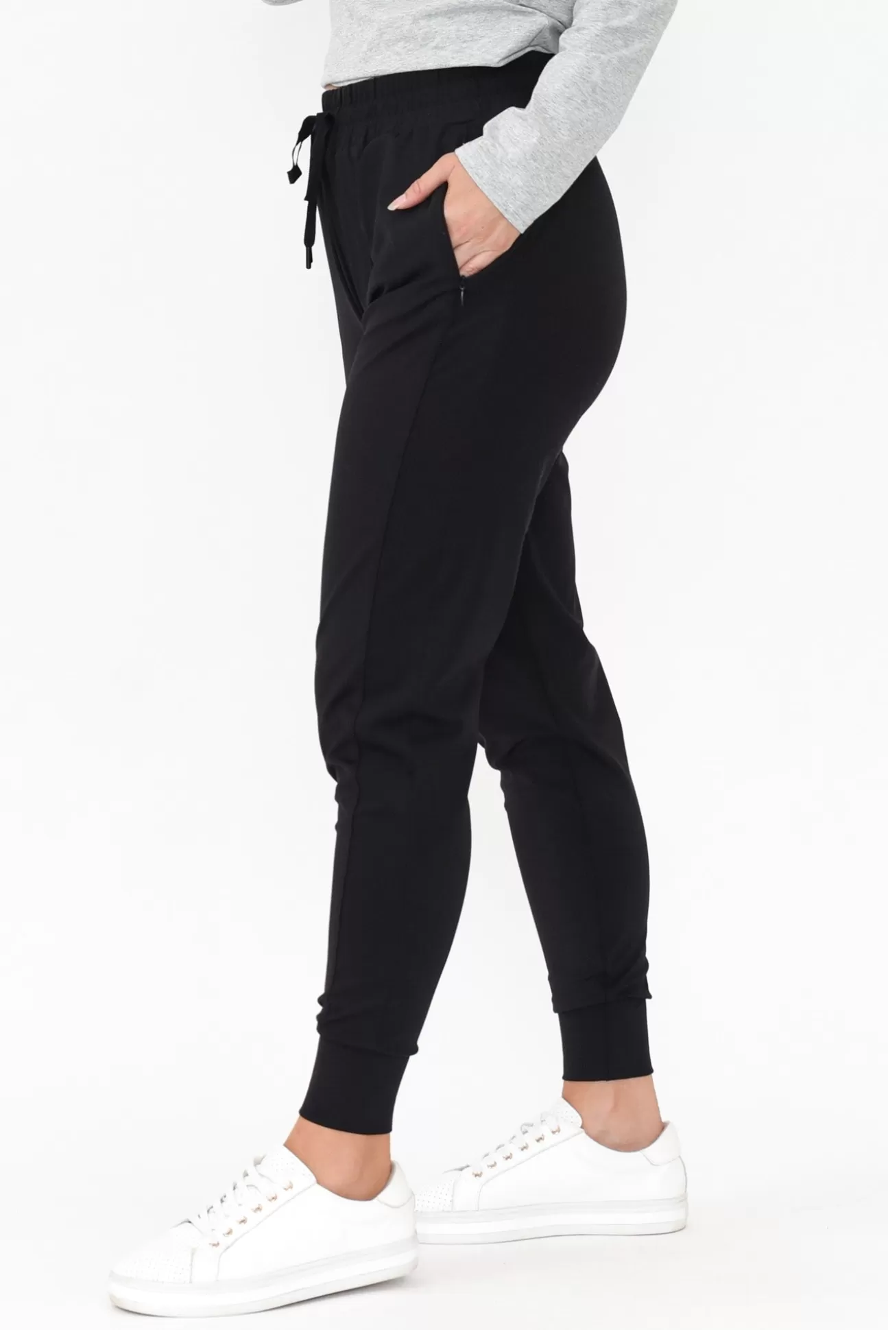 Betty Basics Collins Black Tie Waist Jogger Pant Sale