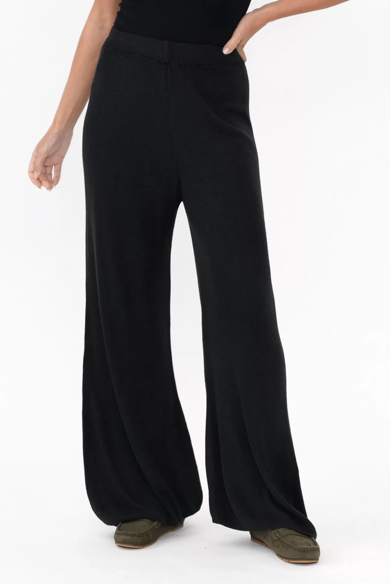 La Strada Connor Black Modal Blend Knit Pant Online