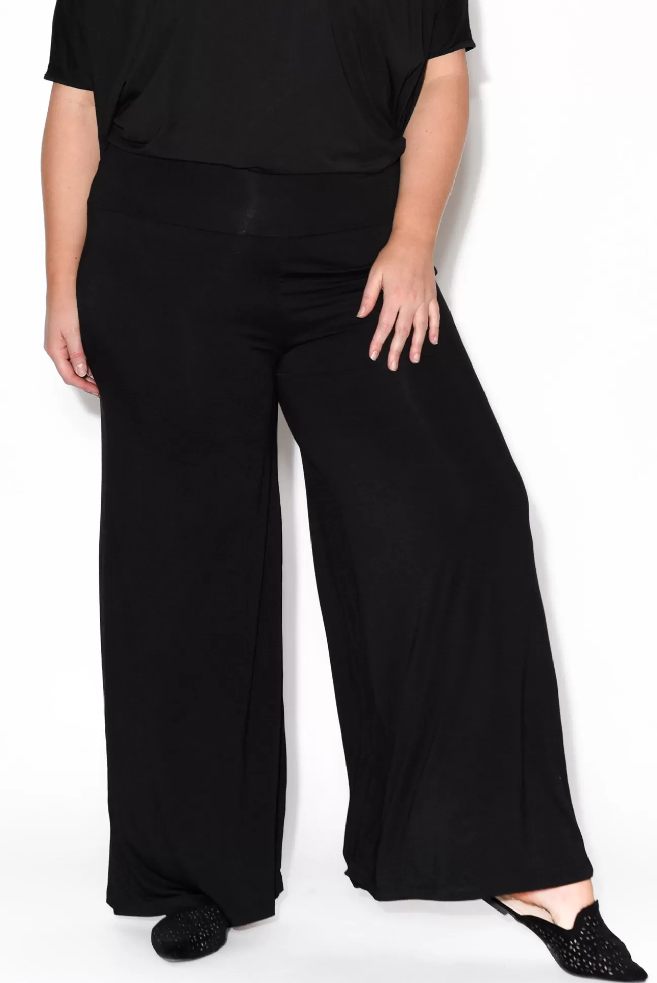 Bamboo Body Cory Black Bamboo Wide Leg Pant Cheap