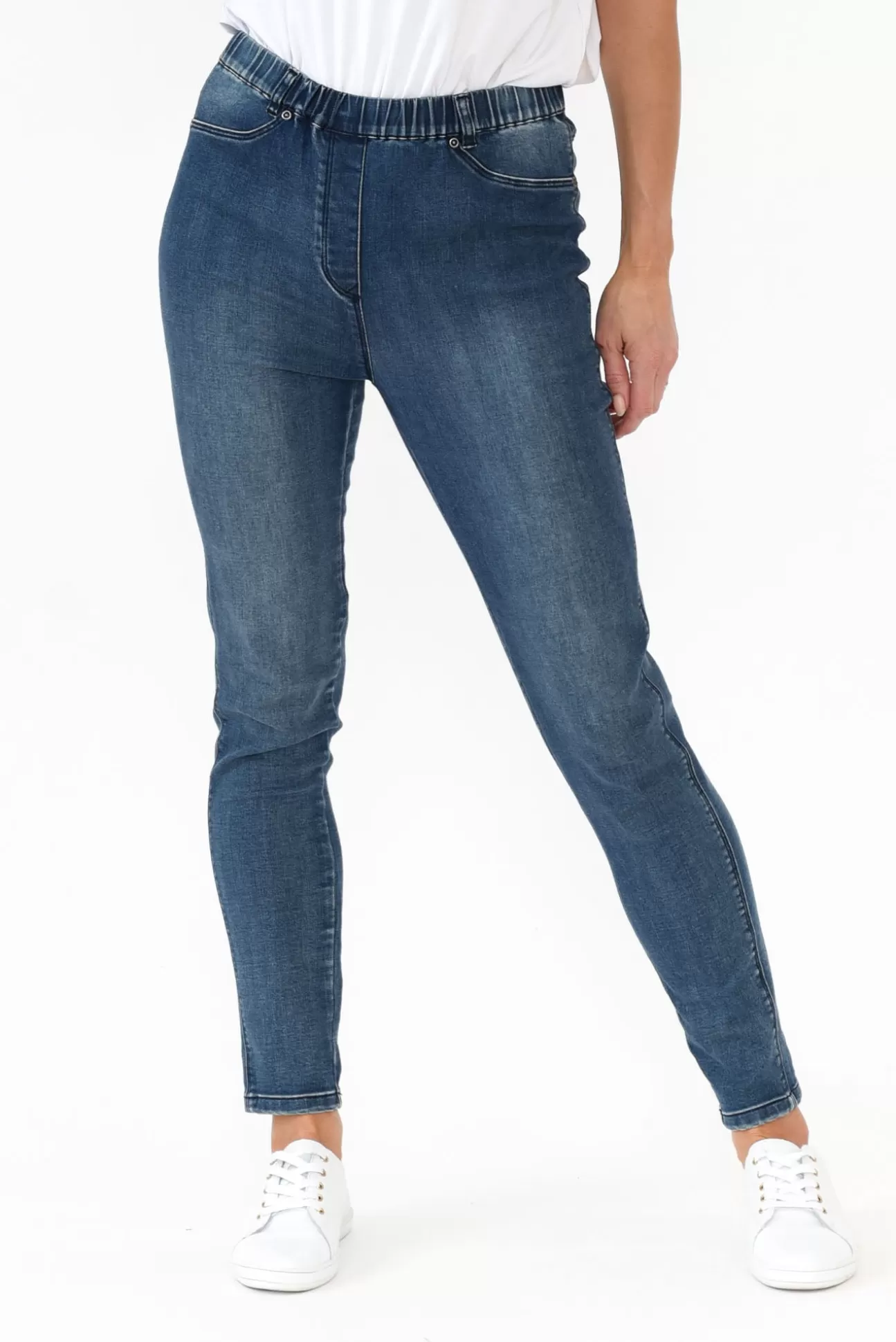 Cafe Latte Courtney Dark Denim Stretch Jean Discount