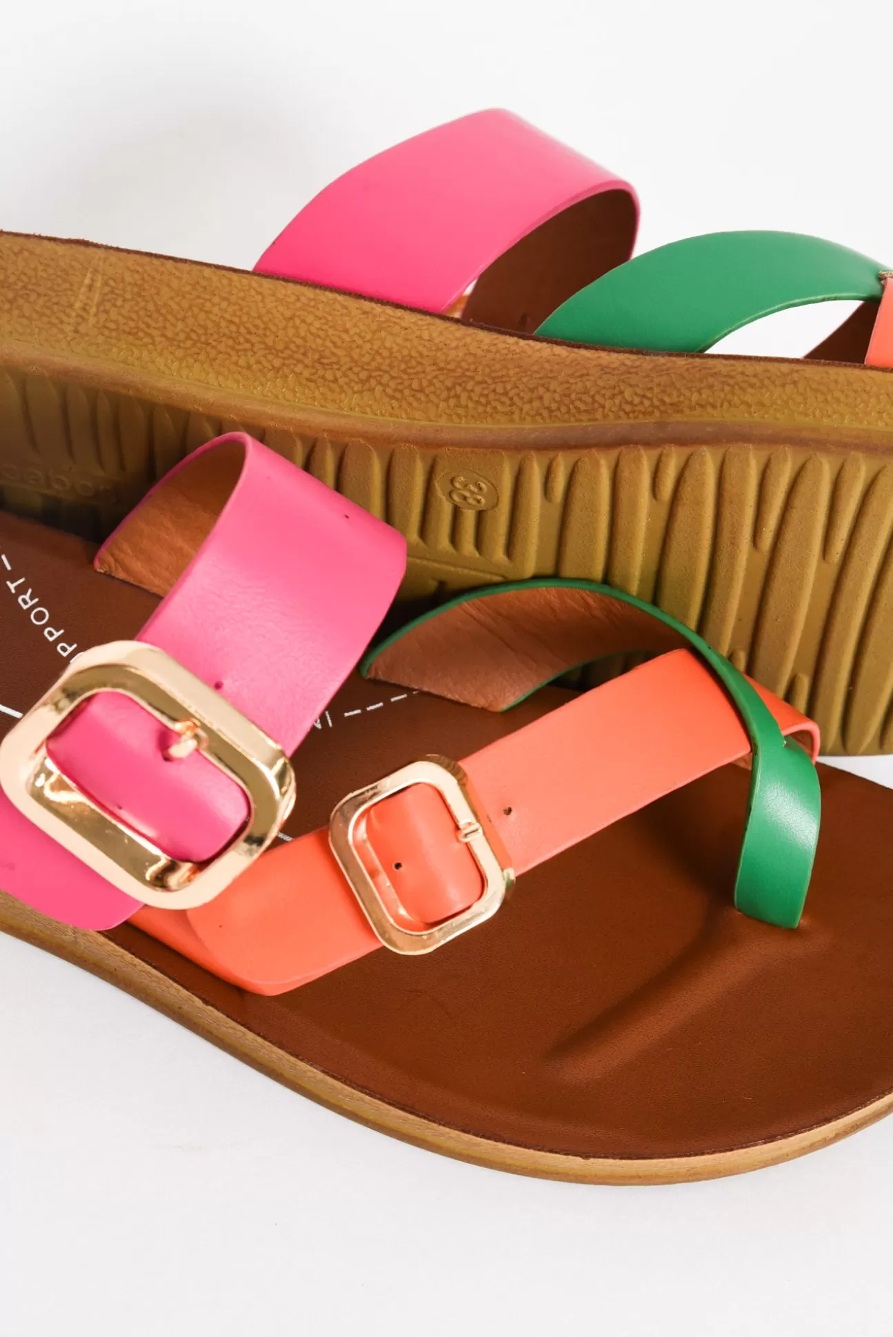 Los Cabos Dany Pink Tropical Buckle Slide Store