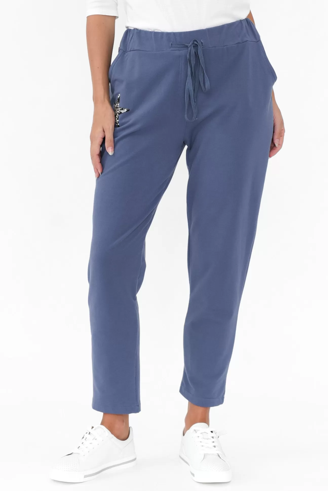 Cali and Co Darius Blue Star Cotton Stretch Pant Shop