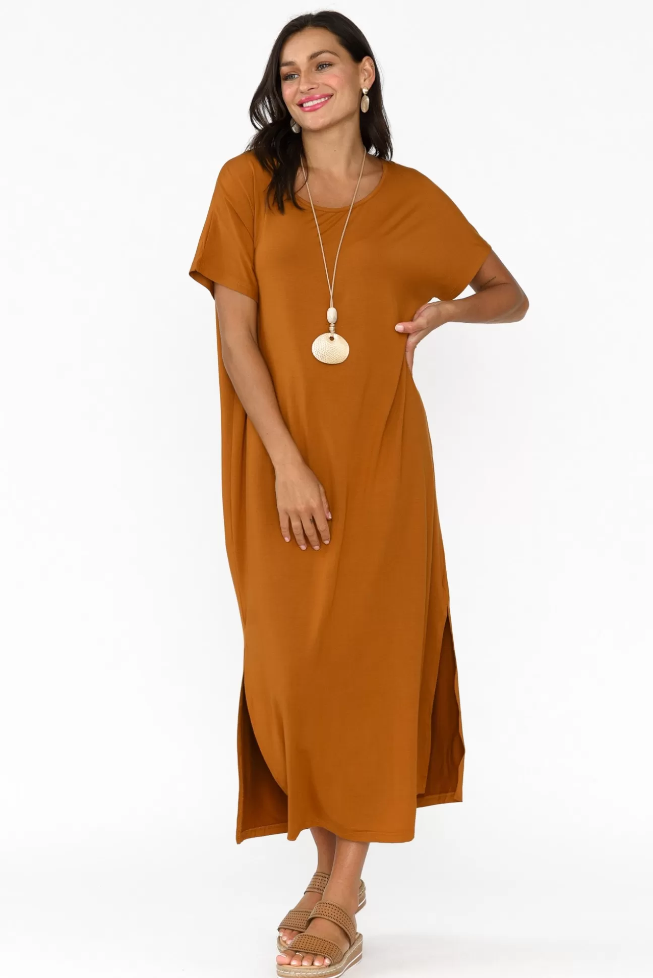 Pq Dempsey Mocha Bamboo Midi Dress Sale