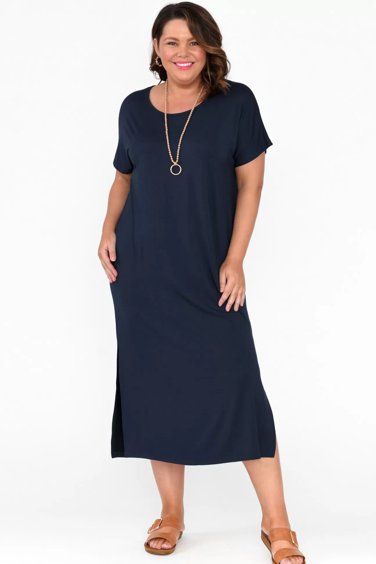 PQ Dempsey Navy Bamboo Midi Dress Online