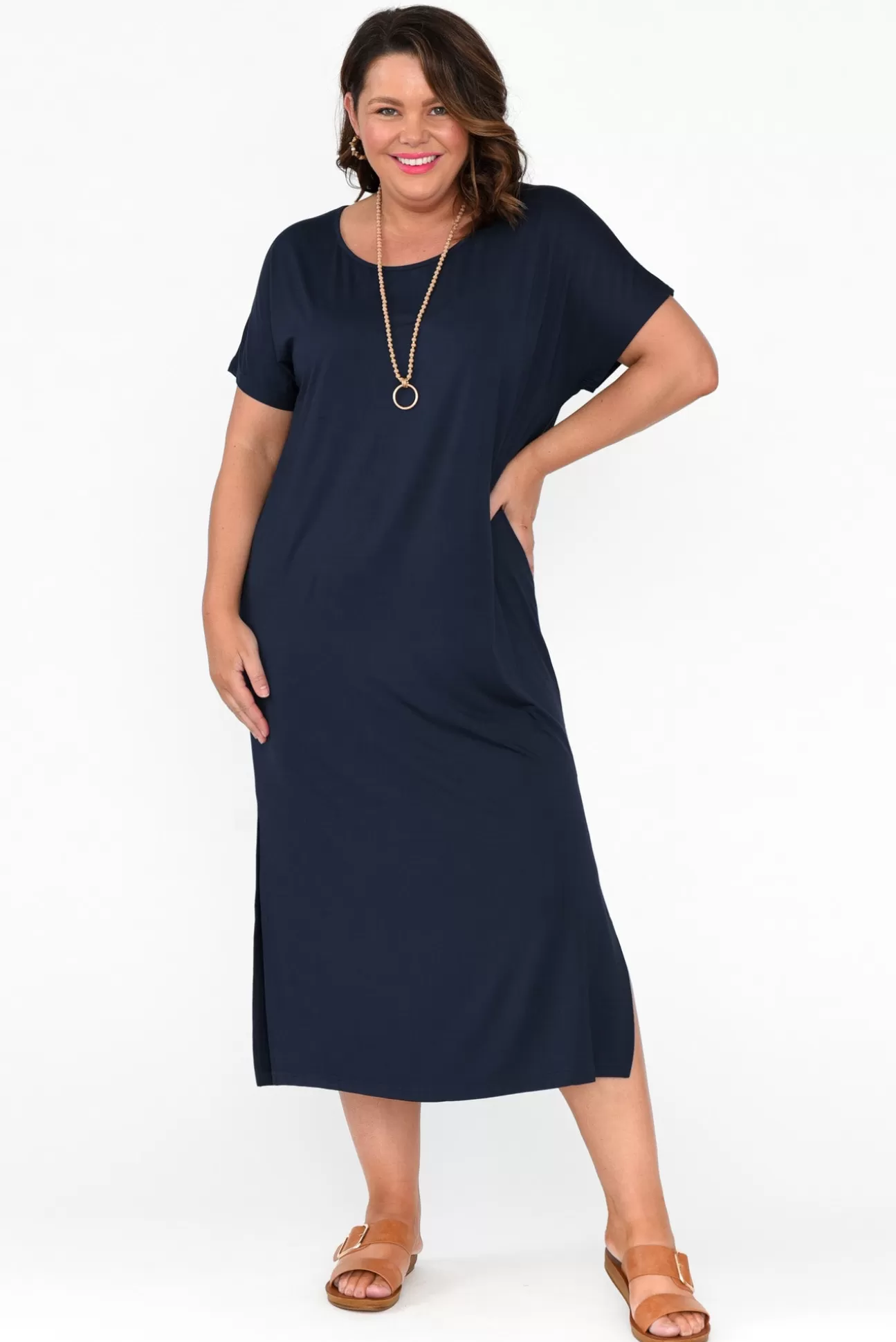 PQ Dempsey Navy Bamboo Midi Dress Online